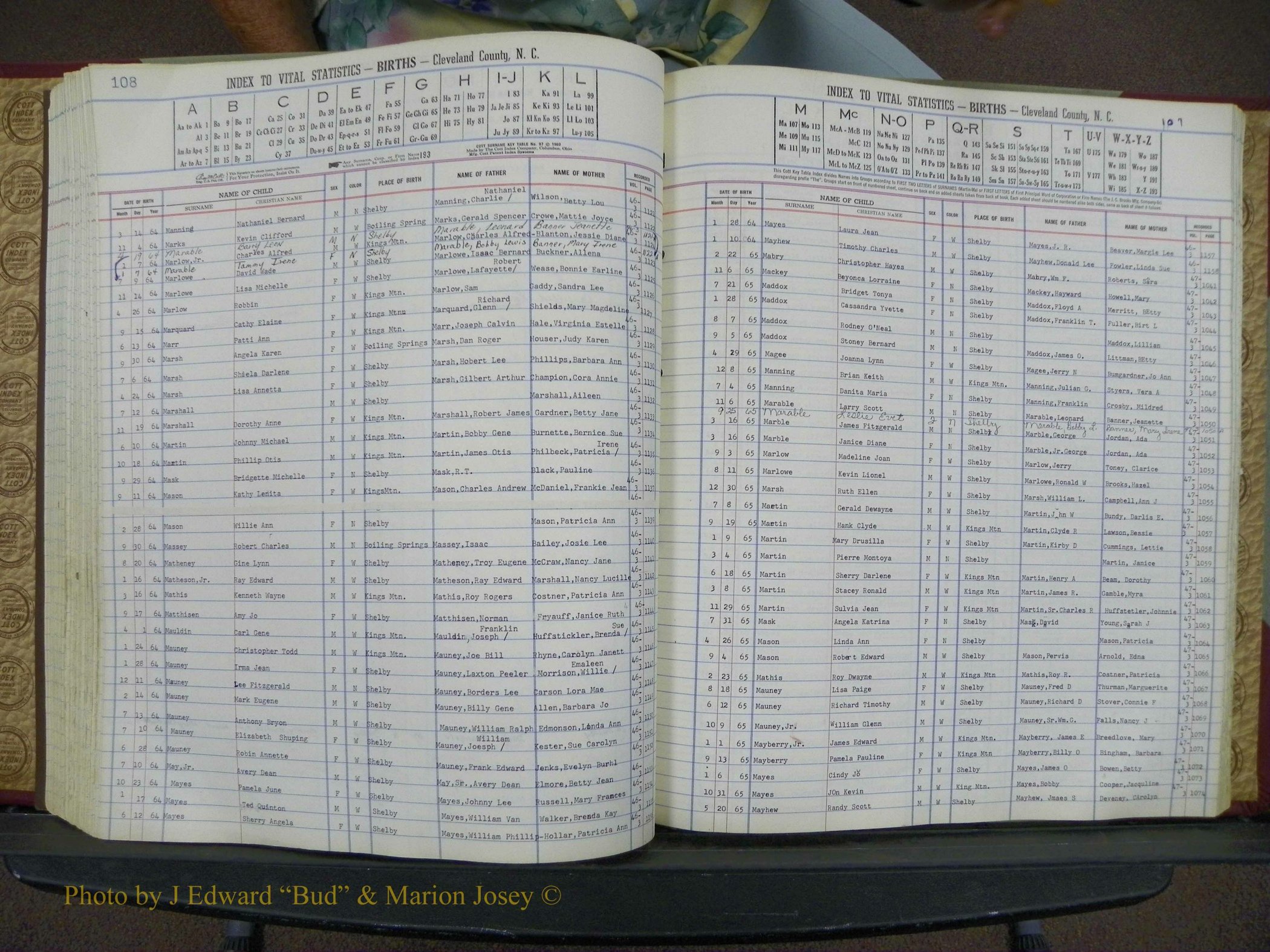 Cleveland Co, NC, Births, A-Z, 1963-1968 (118).JPG