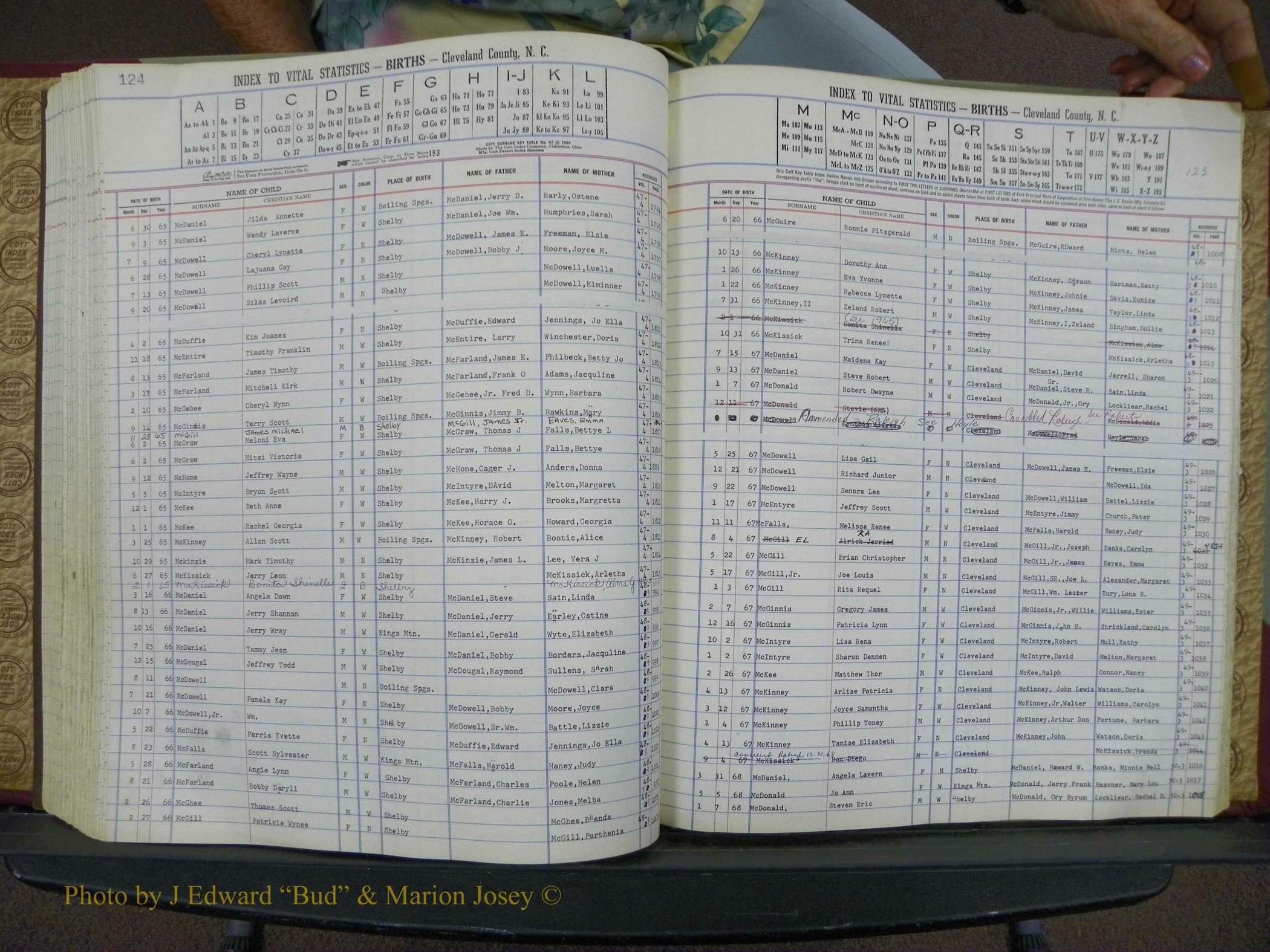Cleveland Co, NC, Births, A-Z, 1963-1968 (132).JPG