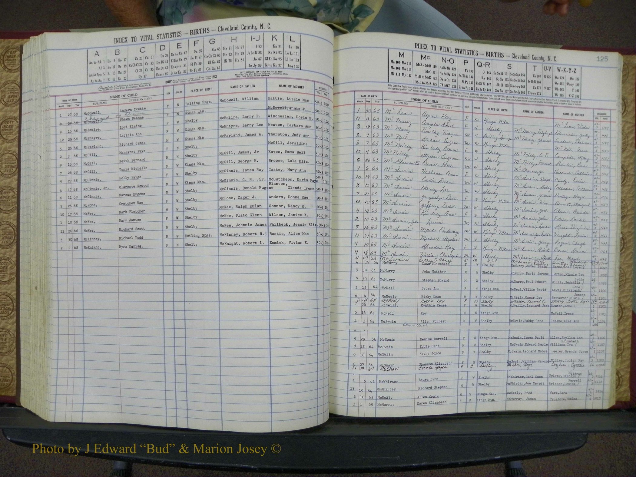 Cleveland Co, NC, Births, A-Z, 1963-1968 (133).JPG
