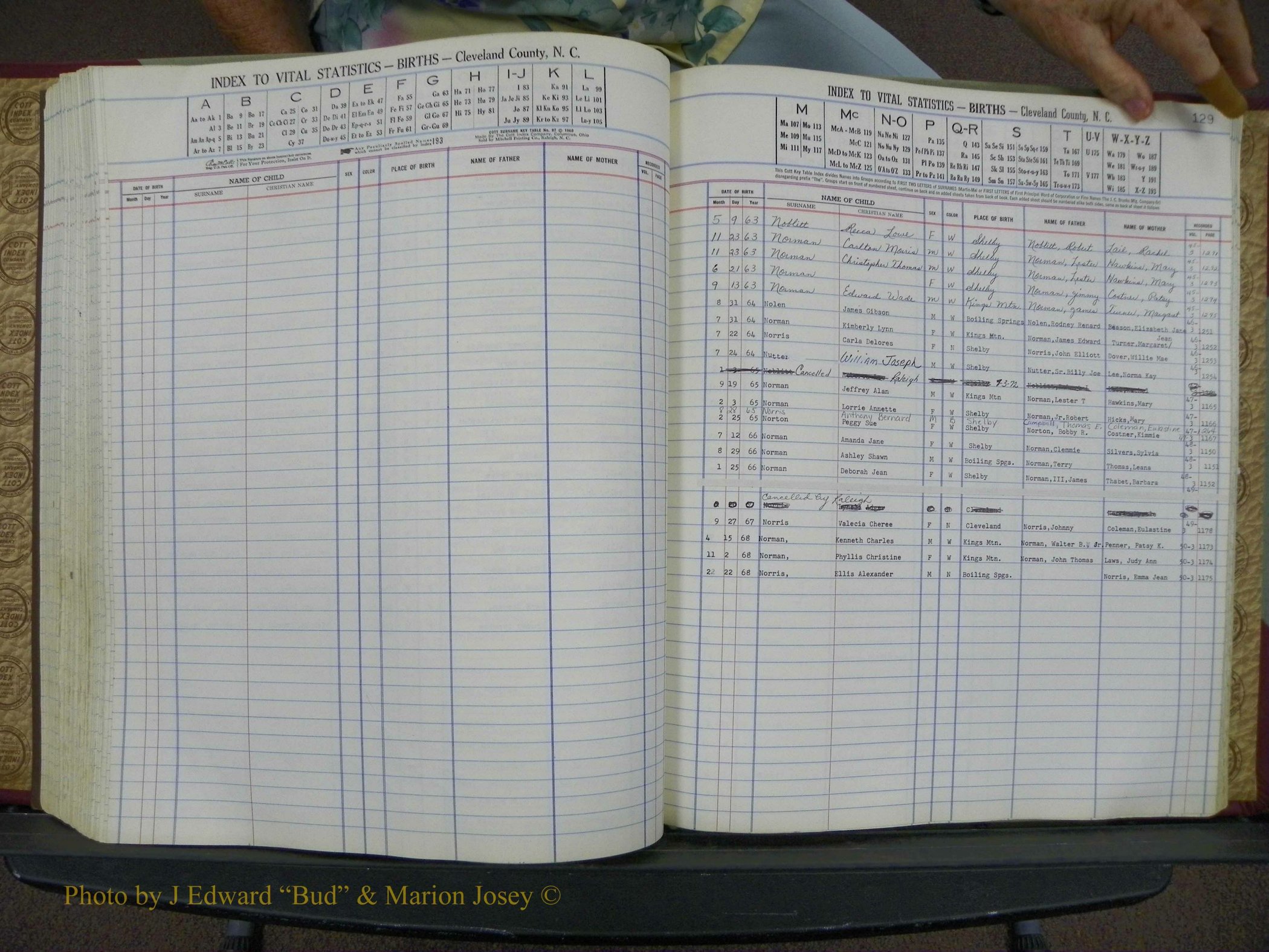 Cleveland Co, NC, Births, A-Z, 1963-1968 (137).JPG