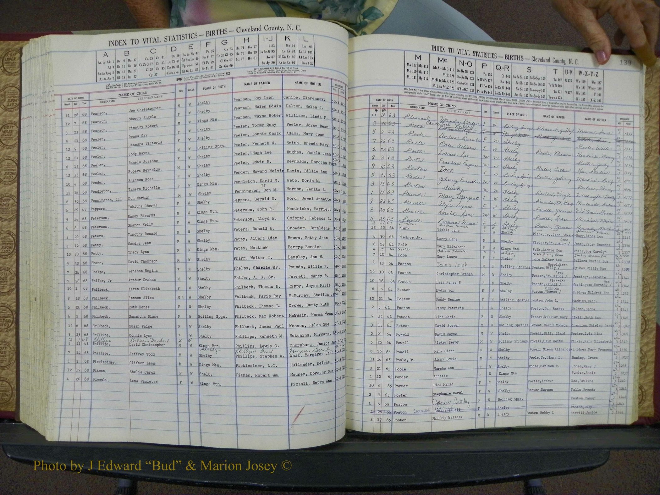 Cleveland Co, NC, Births, A-Z, 1963-1968 (147).JPG