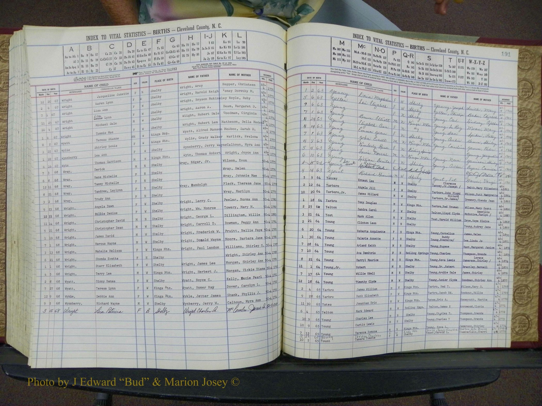 Cleveland Co, NC, Births, A-Z, 1963-1968 (206).JPG