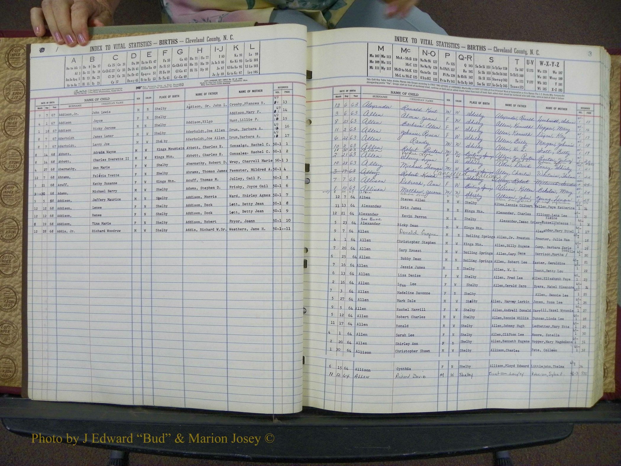 Cleveland Co, NC, Births, A-Z, 1963-1968 (3).JPG
