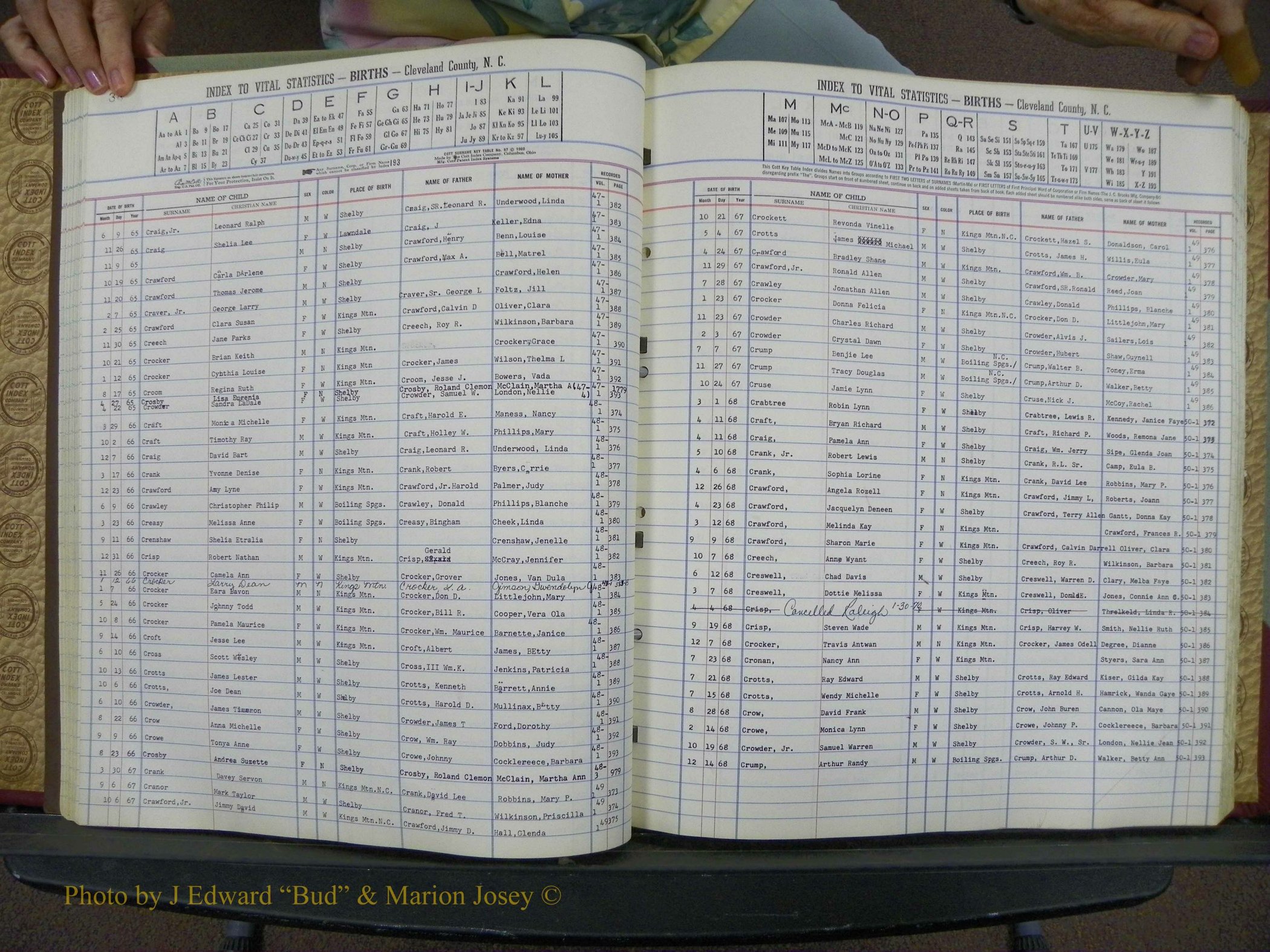 Cleveland Co, NC, Births, A-Z, 1963-1968 (43).JPG