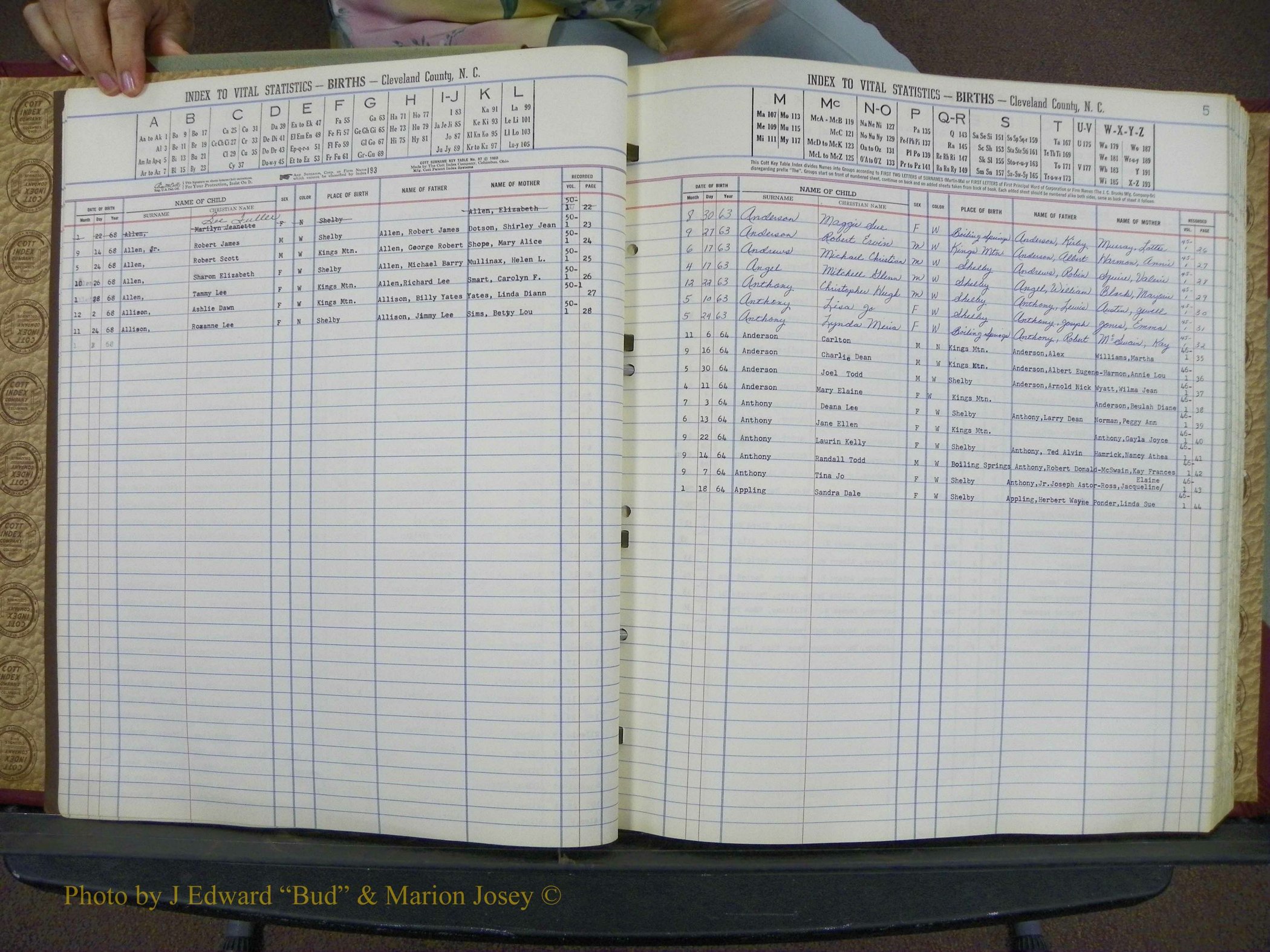 Cleveland Co, NC, Births, A-Z, 1963-1968 (5).JPG