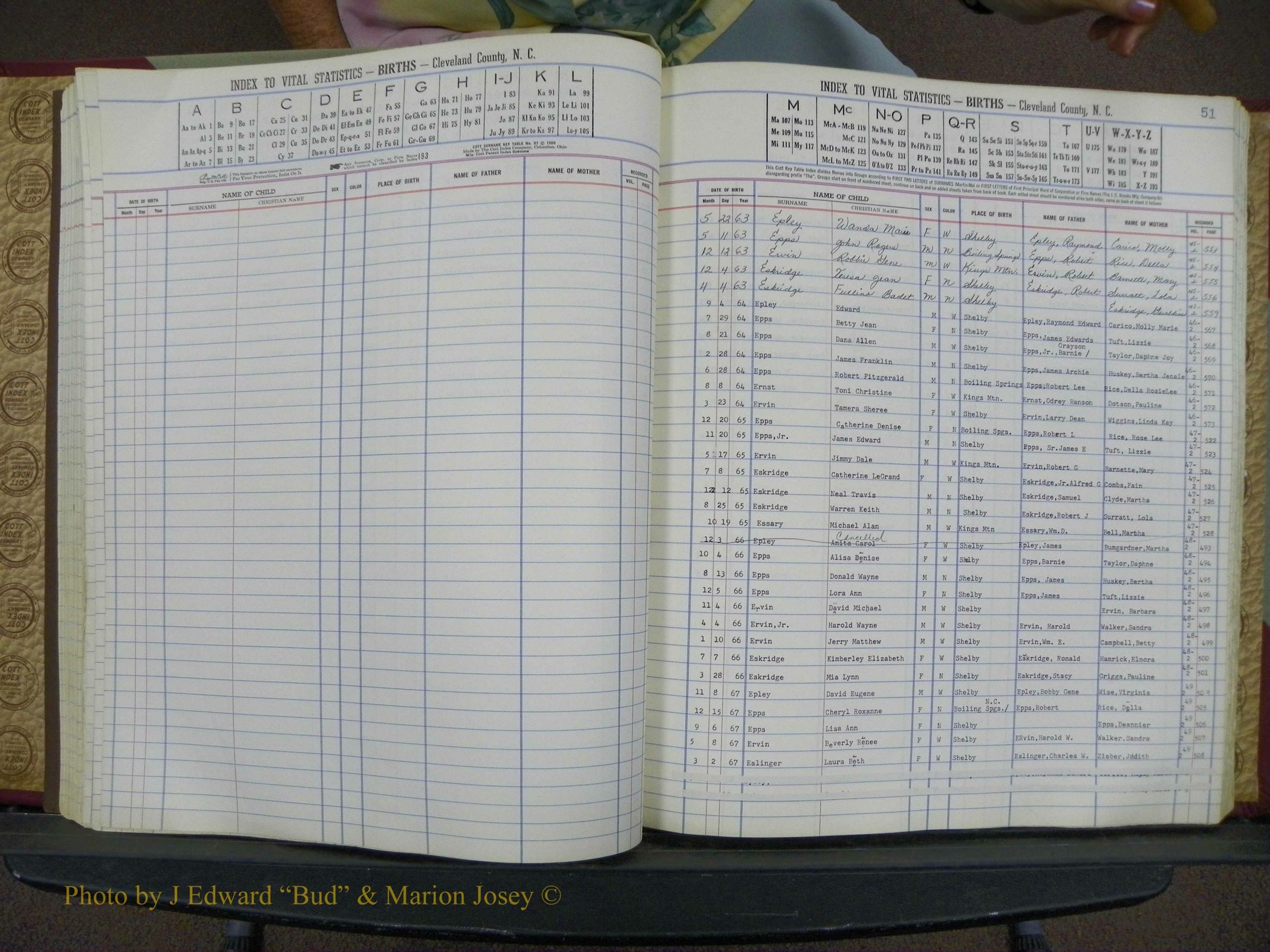 Cleveland Co, NC, Births, A-Z, 1963-1968 (57).JPG