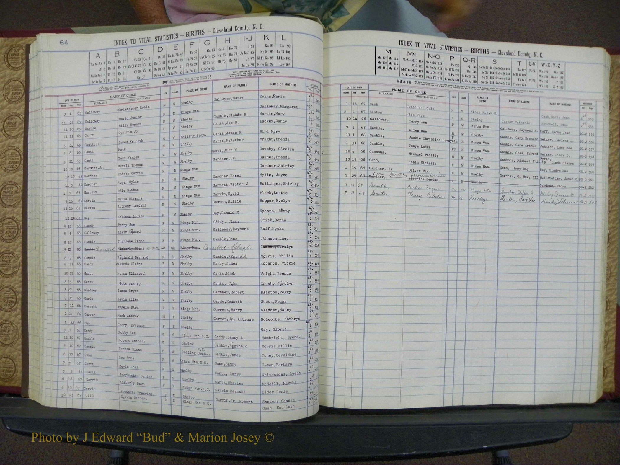 Cleveland Co, NC, Births, A-Z, 1963-1968 (67).JPG
