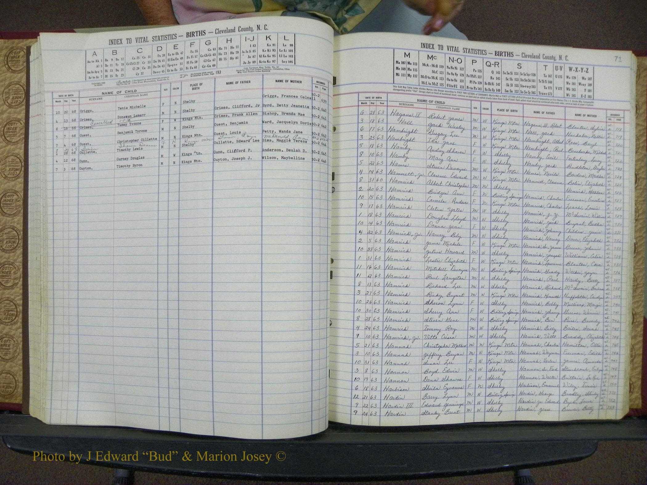 Cleveland Co, NC, Births, A-Z, 1963-1968 (75).JPG