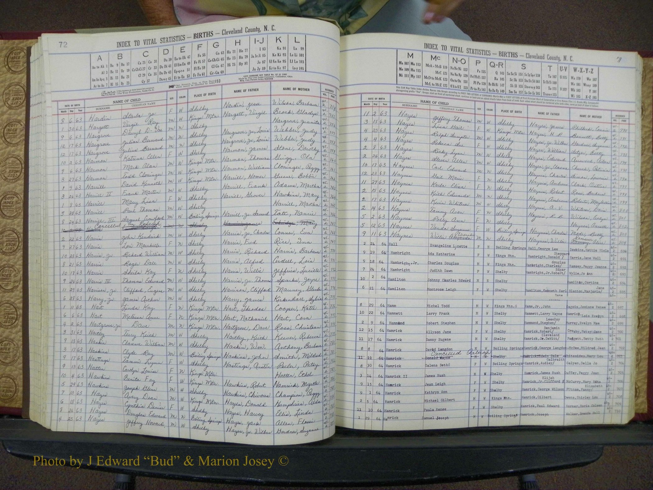 Cleveland Co, NC, Births, A-Z, 1963-1968 (77).JPG