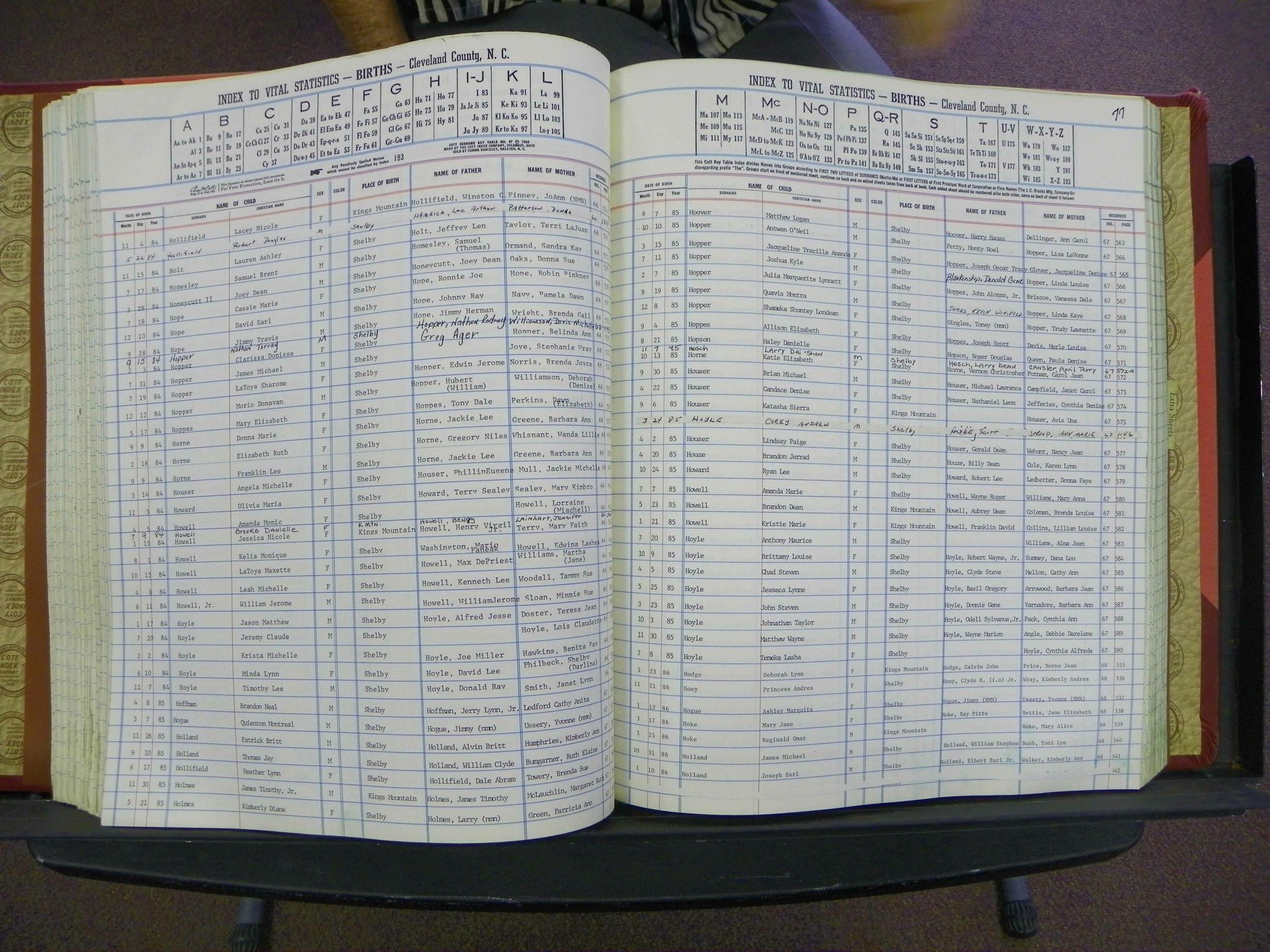 Cleveland Co, NC, Births, A-Z, 1978-1990 (130).JPG
