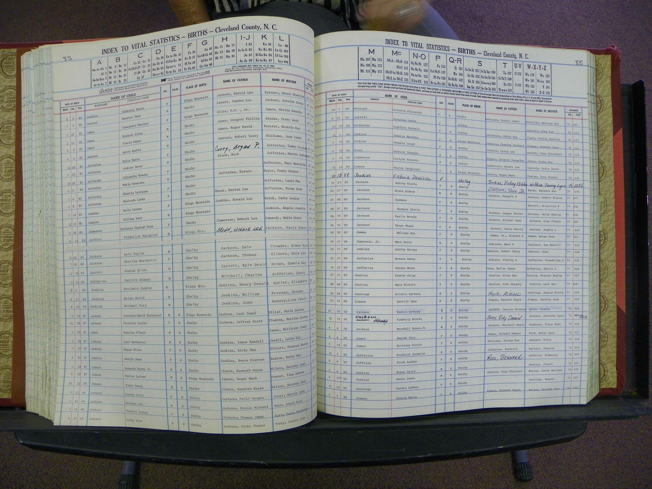 Cleveland Co, NC, Births, A-Z, 1978-1990 (143).JPG