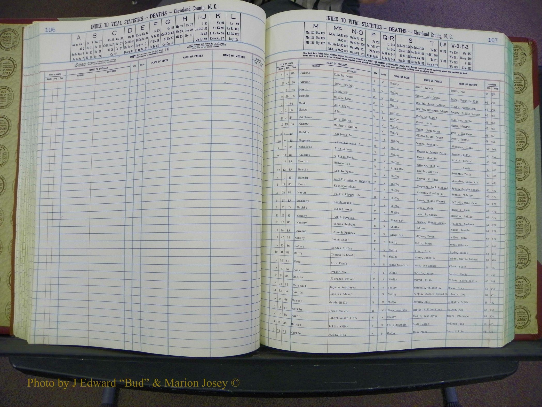 Cleveland Co, NC Deaths, A-Z, 1984-1992 (95).JPG