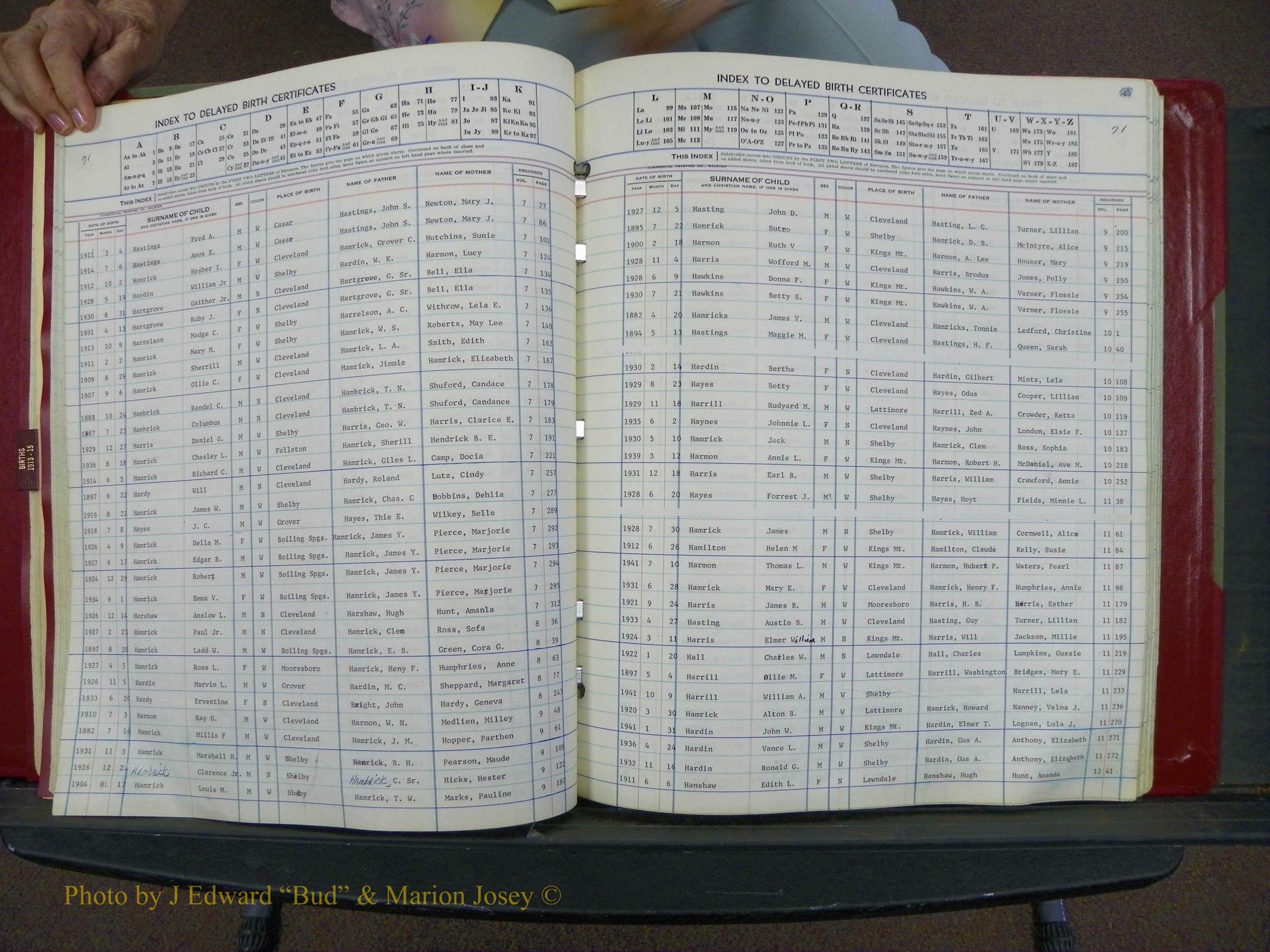 Cleveland Co, NC Delayed Births Thru 1960 (104).JPG