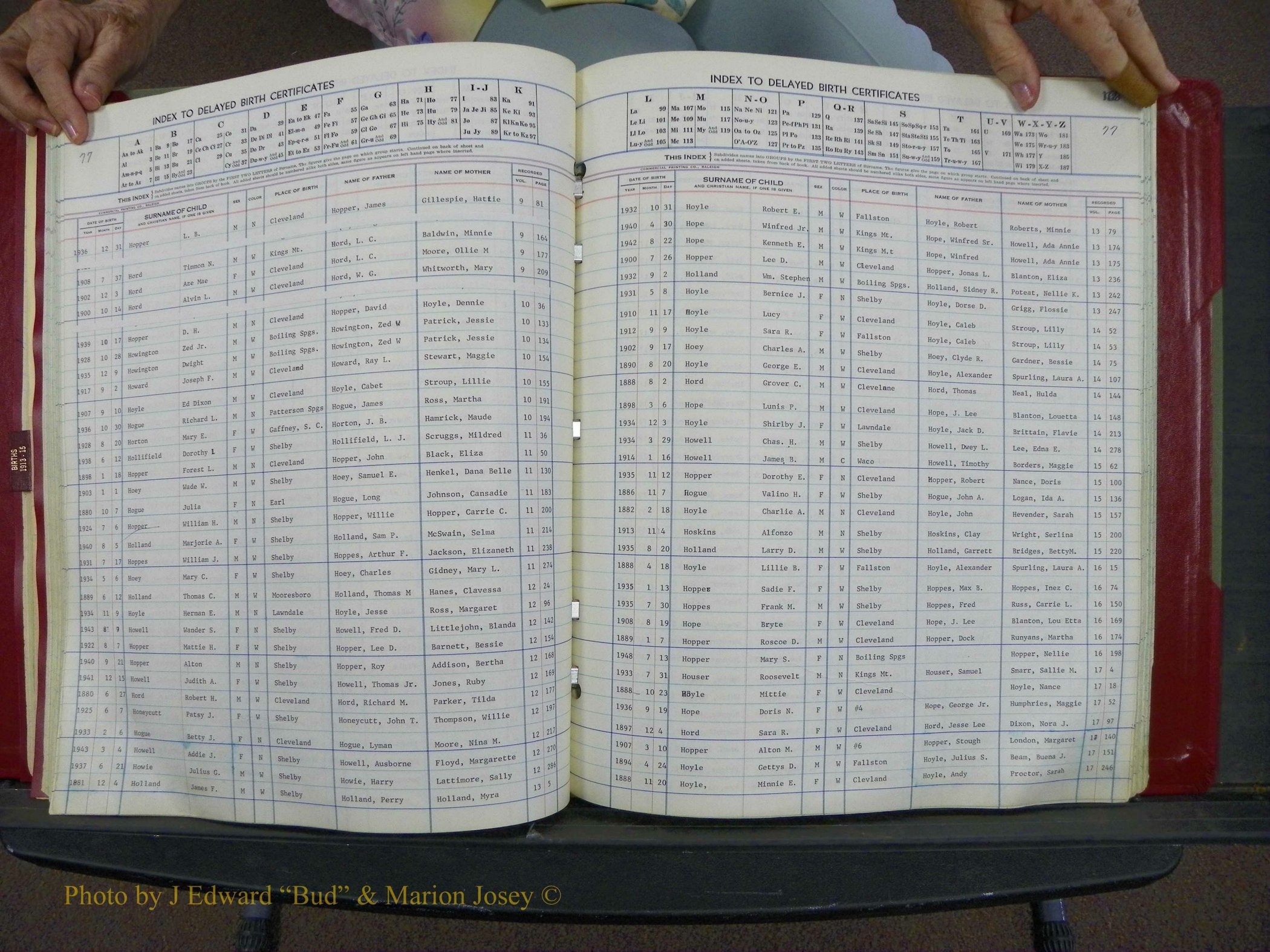 Cleveland Co, NC Delayed Births Thru 1960 (113).JPG