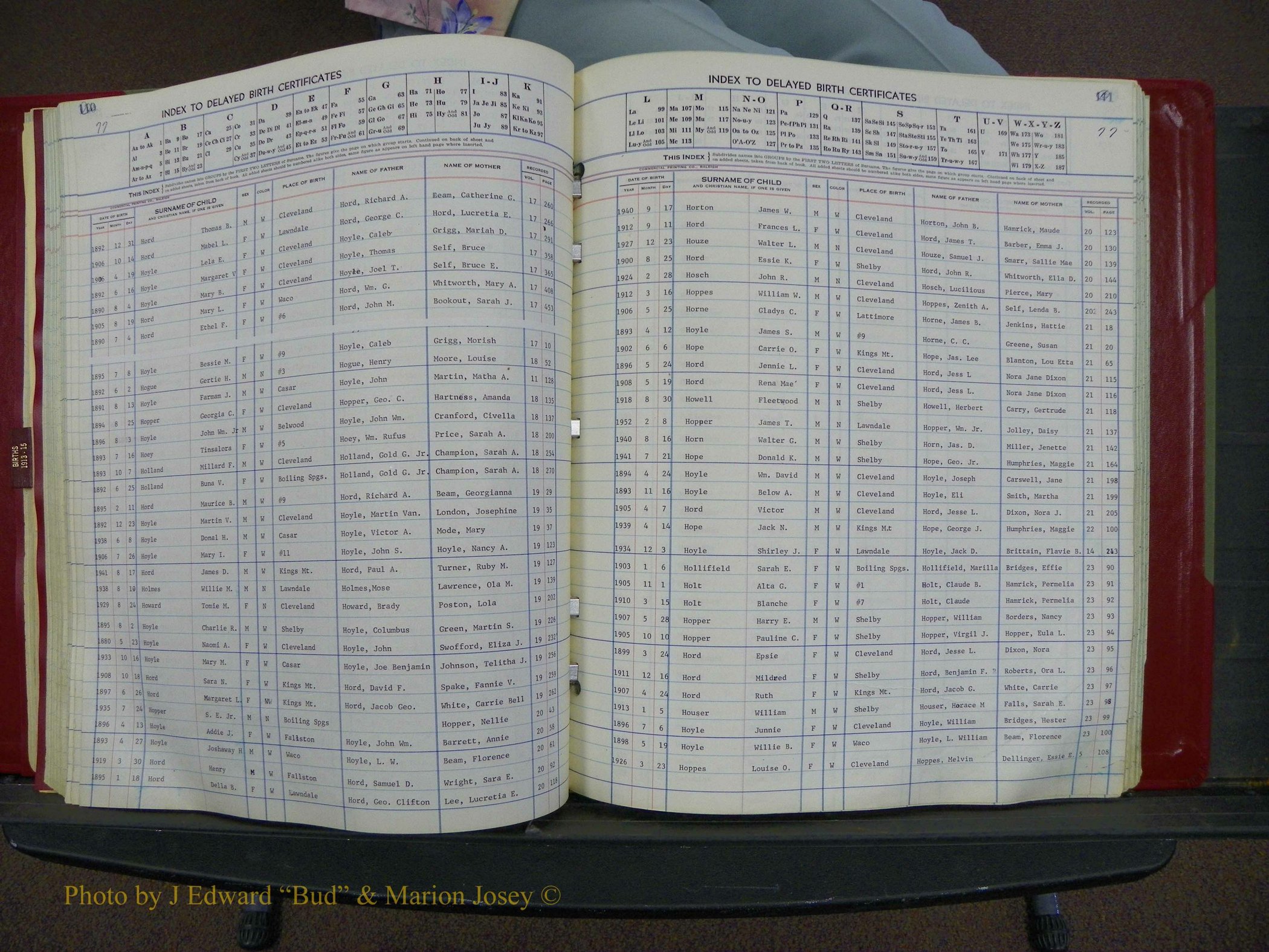 Cleveland Co, NC Delayed Births Thru 1960 (114).JPG