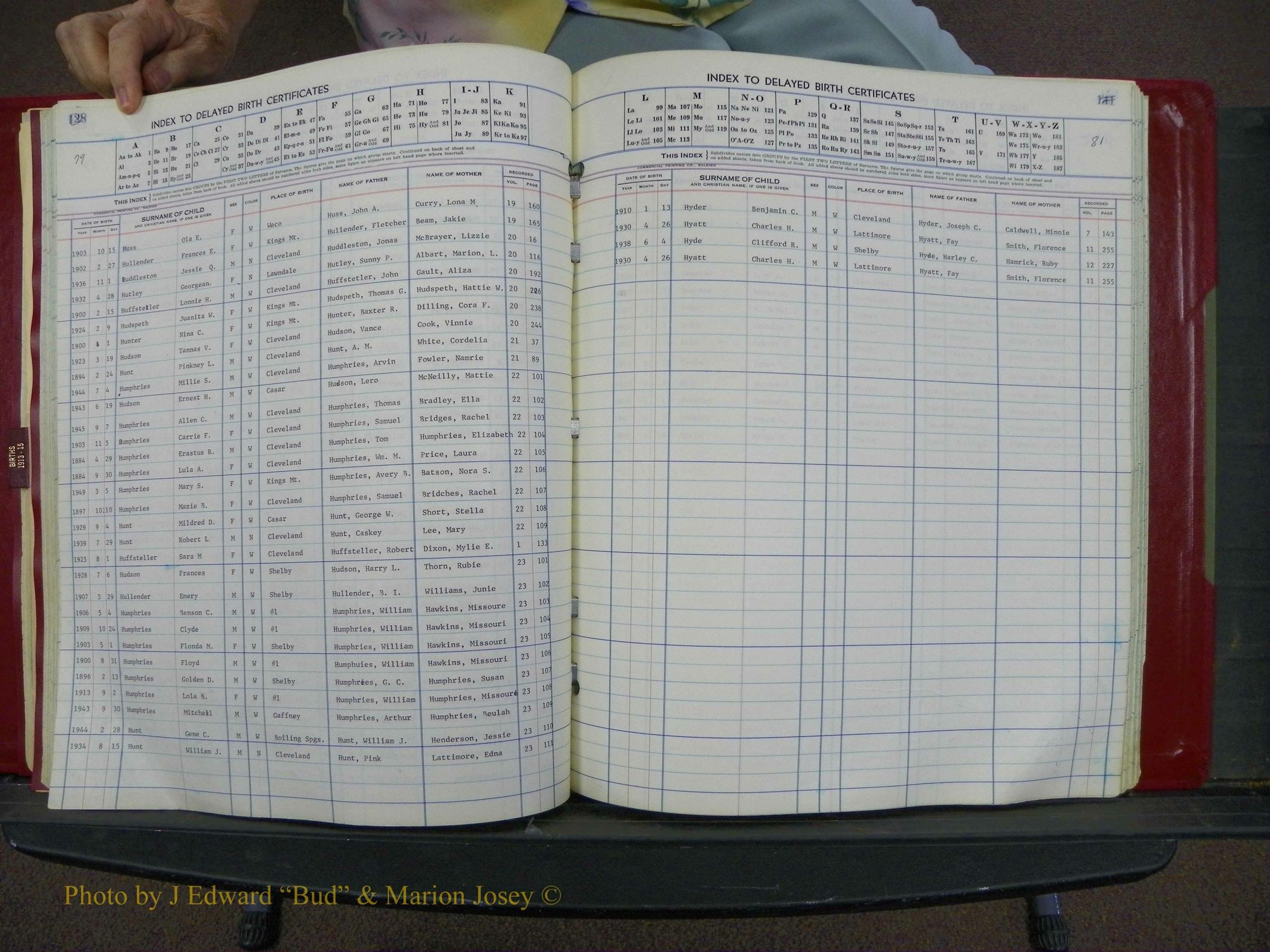 Cleveland Co, NC Delayed Births Thru 1960 (117).JPG