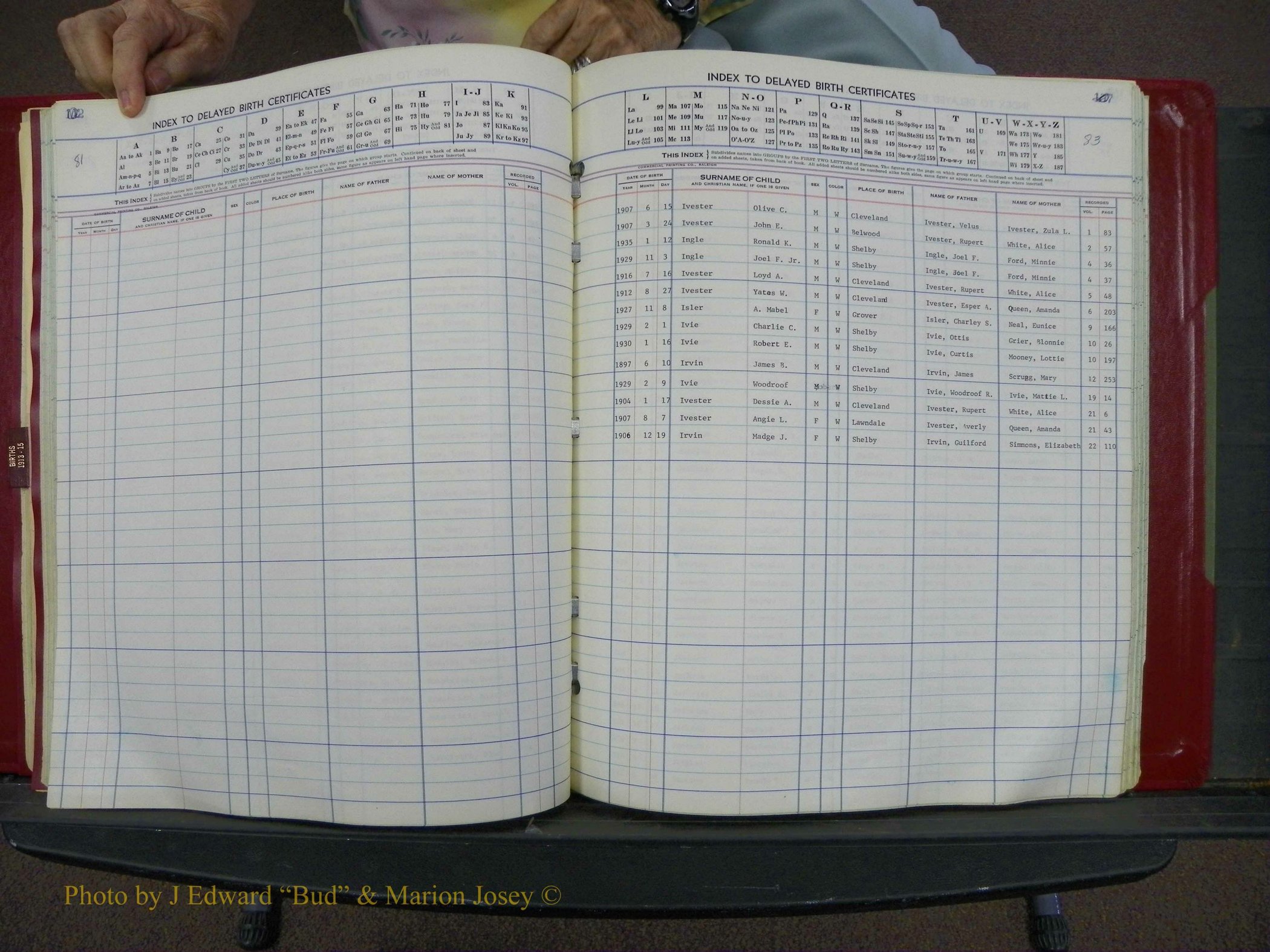Cleveland Co, NC Delayed Births Thru 1960 (119).JPG