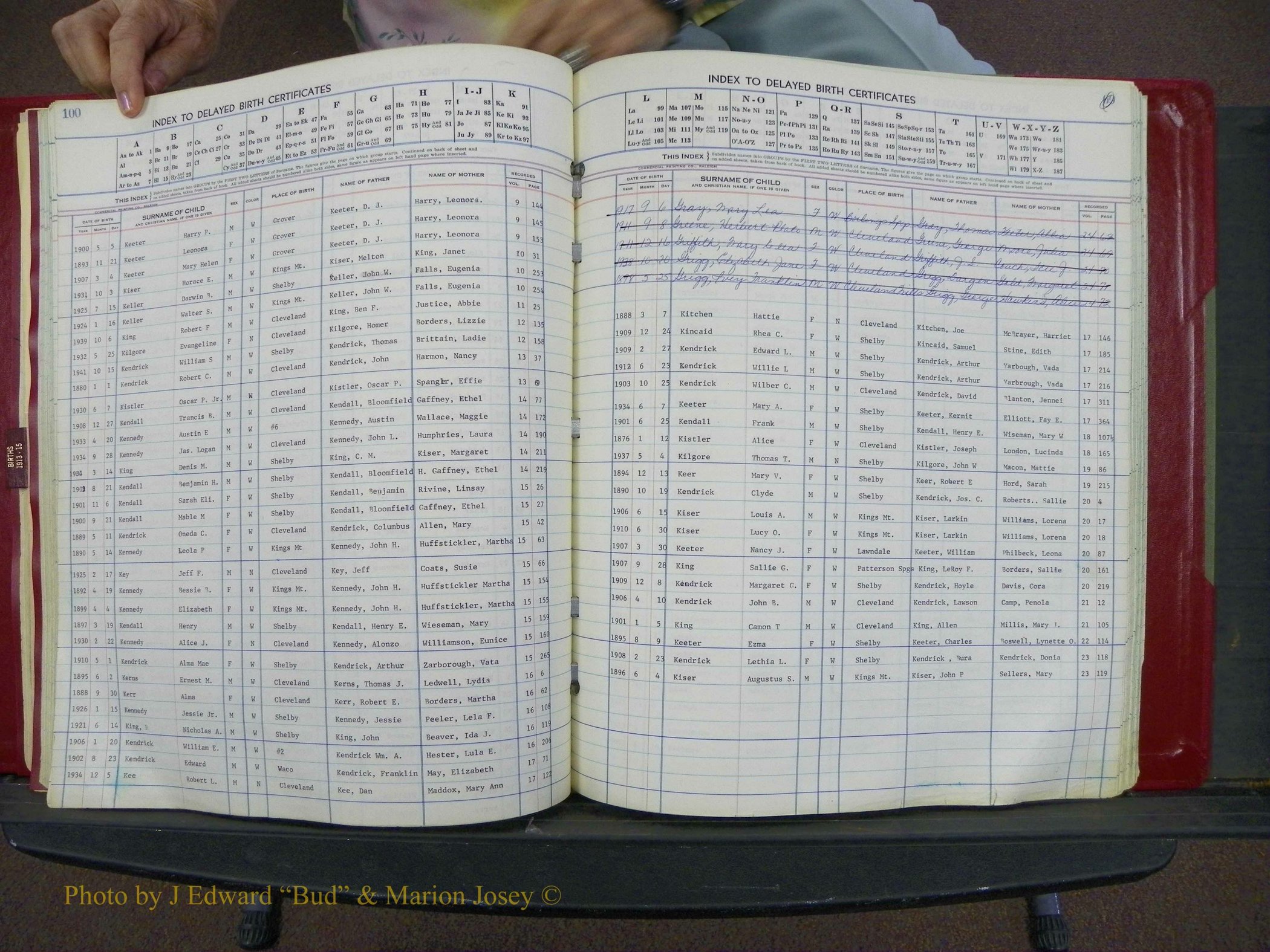 Cleveland Co, NC Delayed Births Thru 1960 (126).JPG