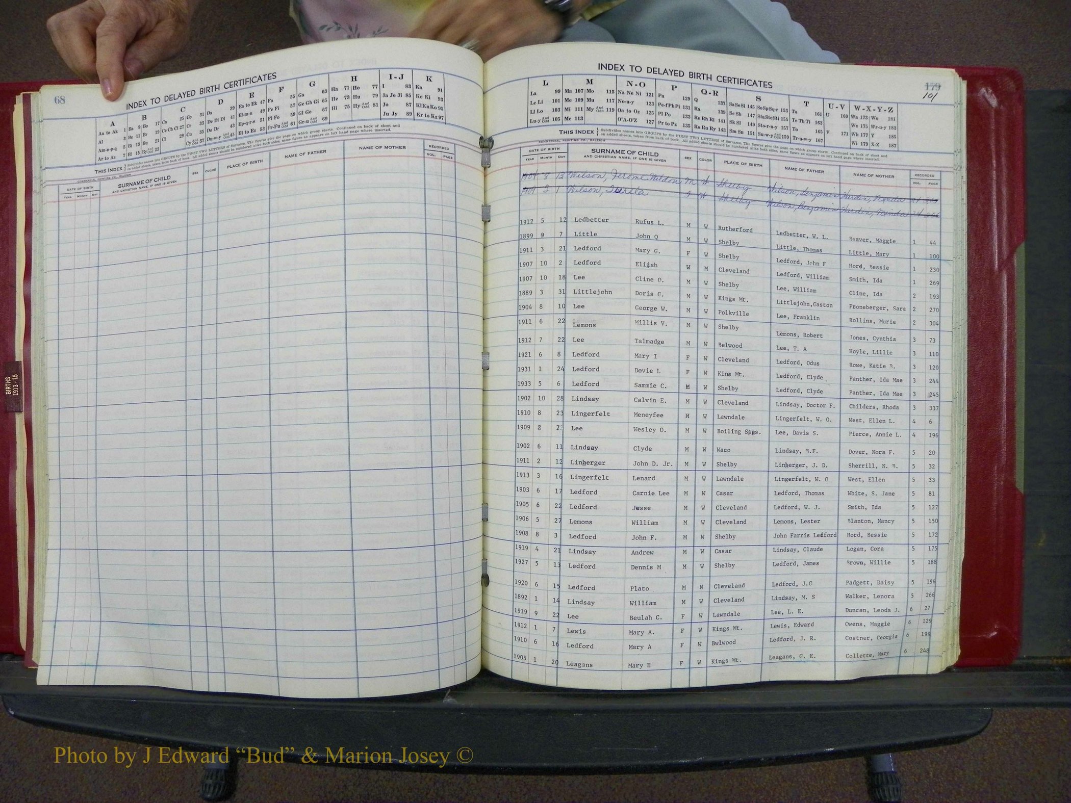Cleveland Co, NC Delayed Births Thru 1960 (129).JPG