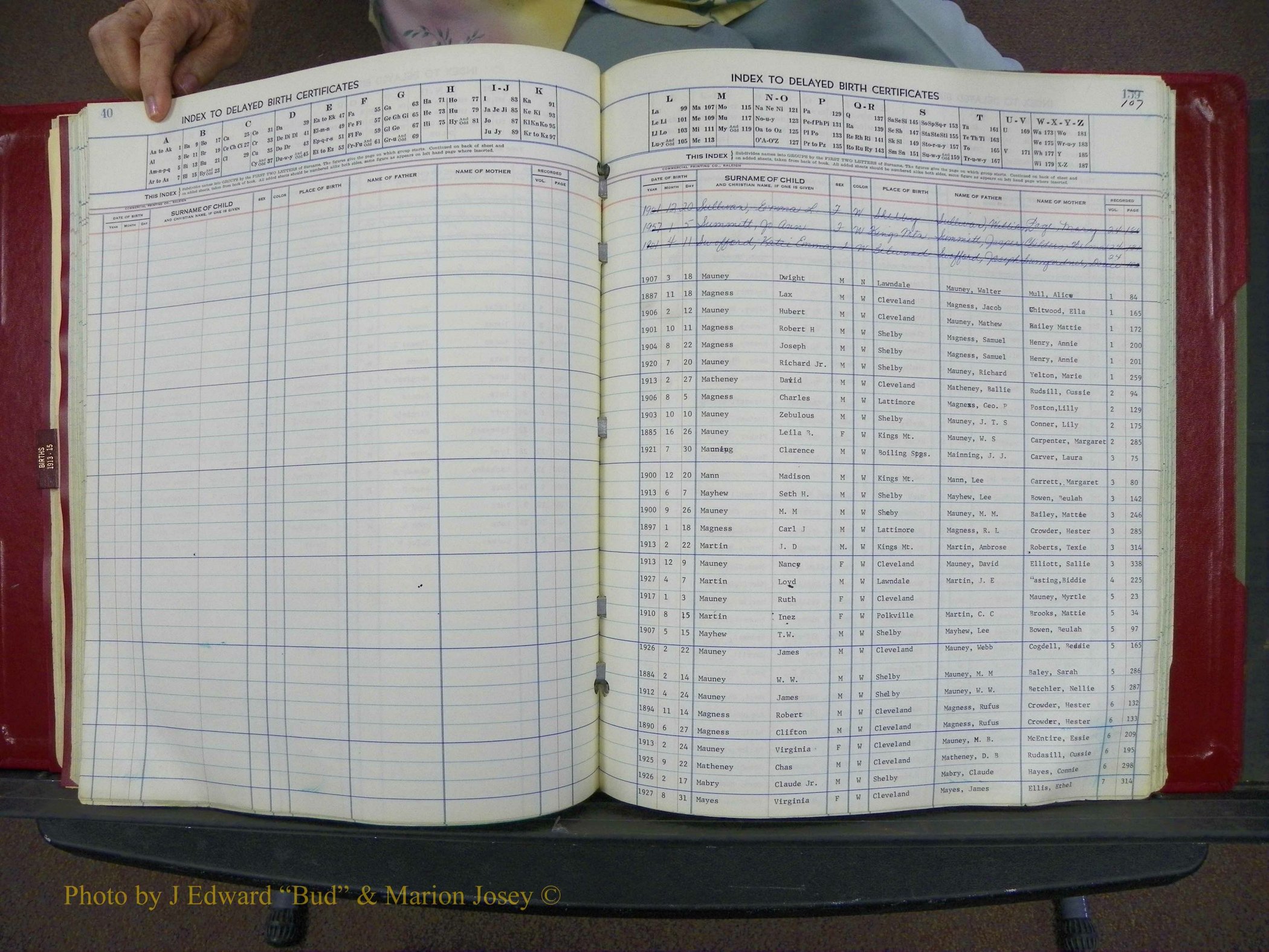 Cleveland Co, NC Delayed Births Thru 1960 (134).JPG