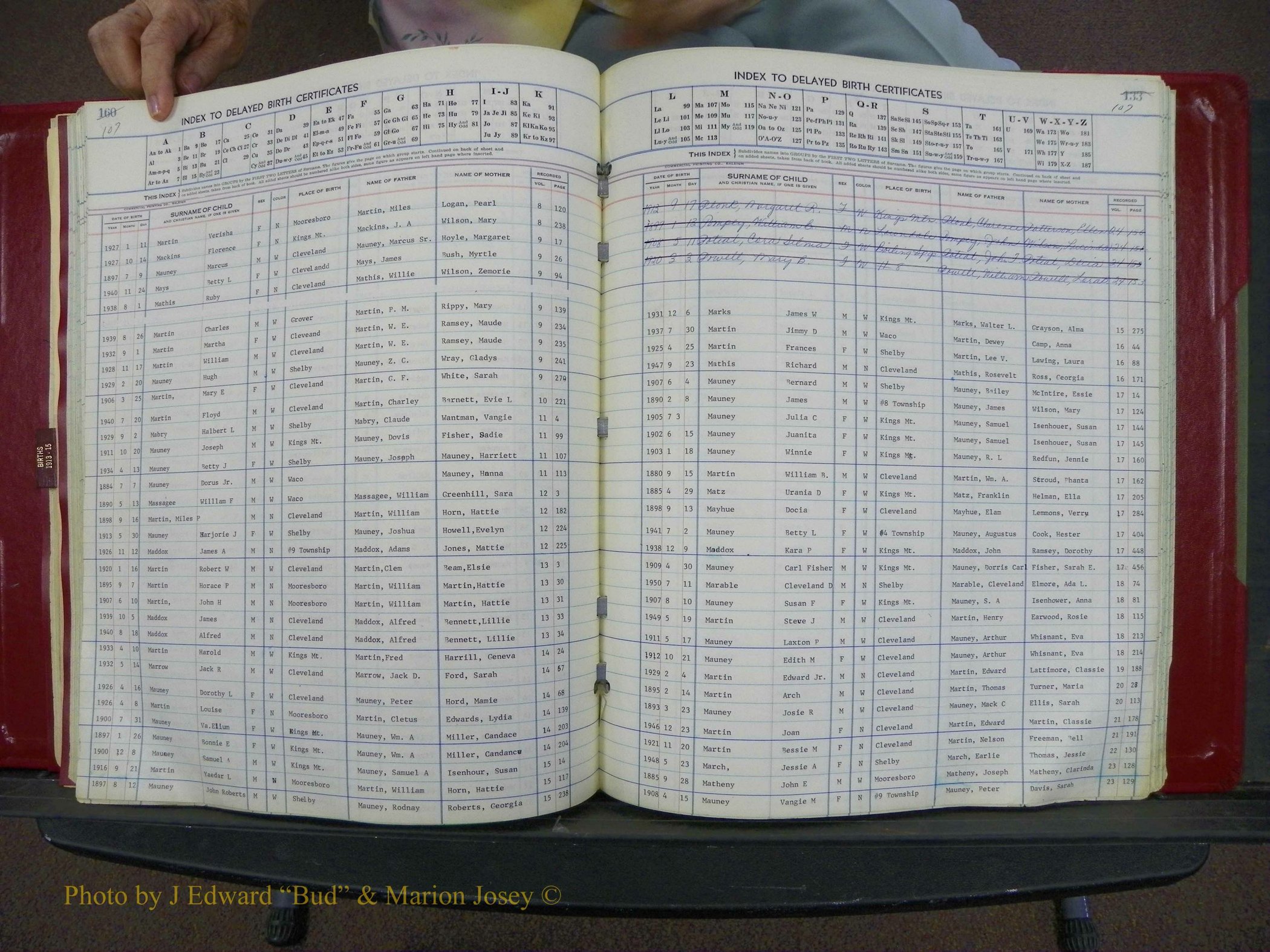 Cleveland Co, NC Delayed Births Thru 1960 (135).JPG