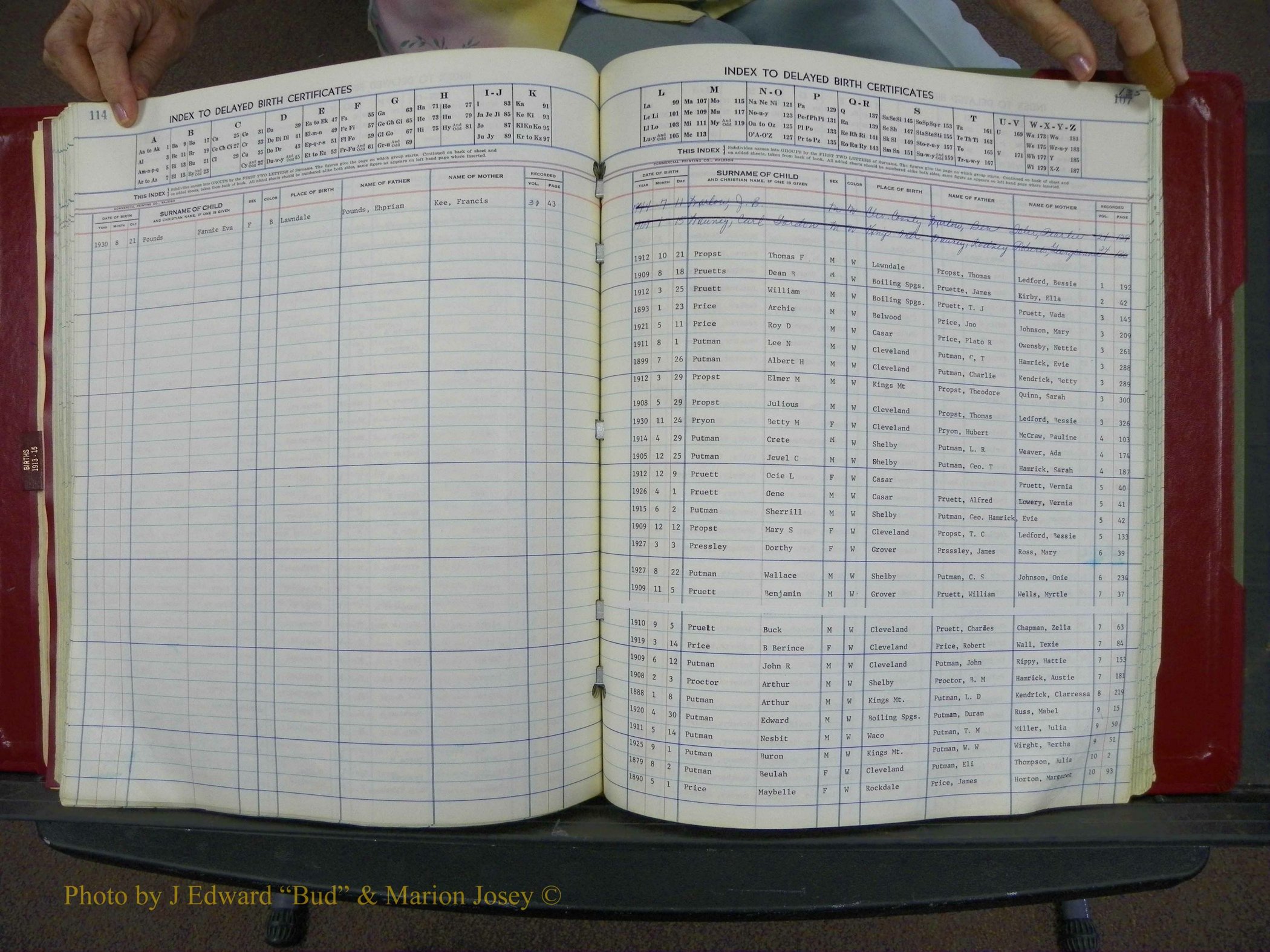 Cleveland Co, NC Delayed Births Thru 1960 (155).JPG