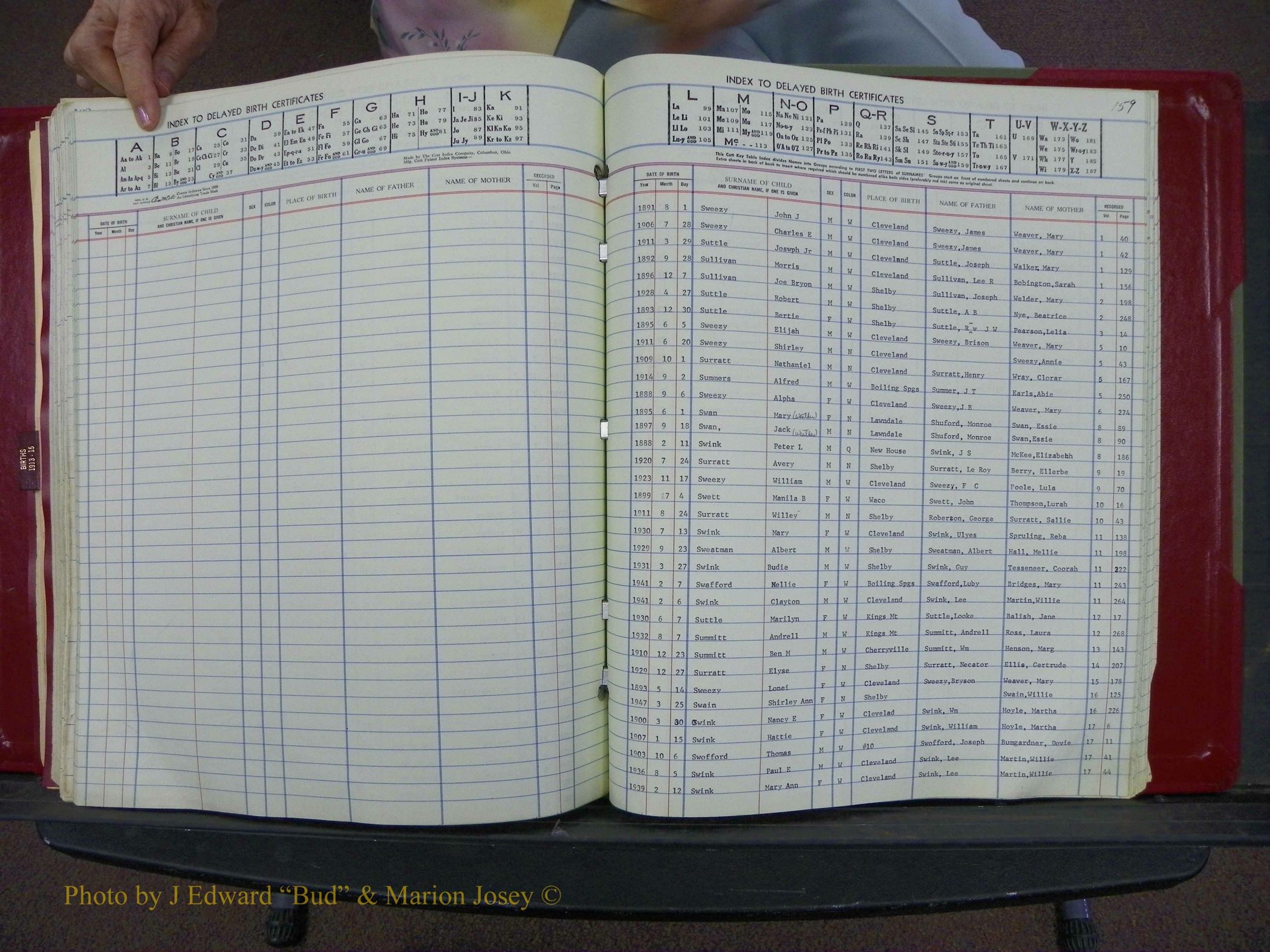 Cleveland Co, NC Delayed Births Thru 1960 (174).JPG