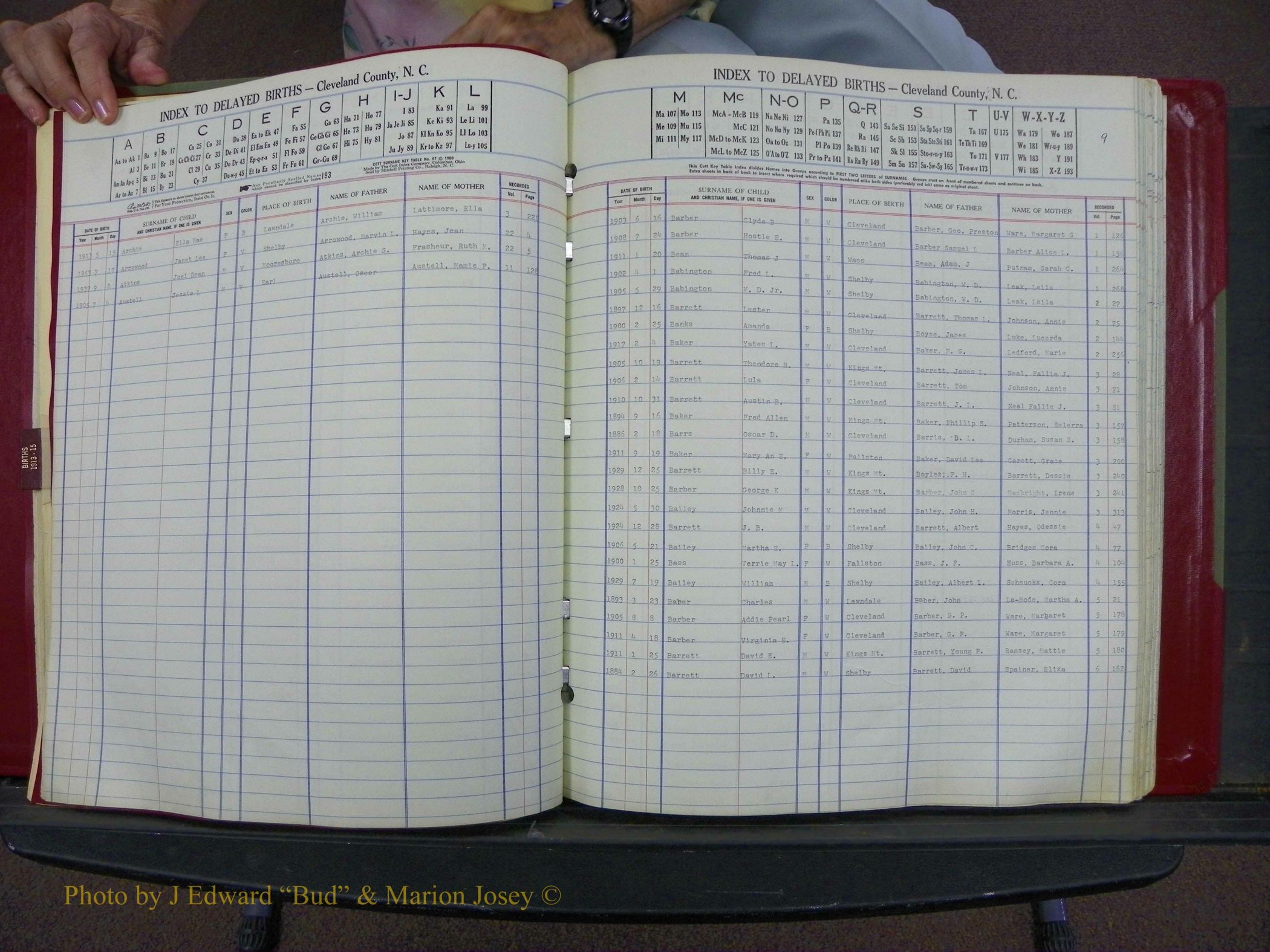 Cleveland Co, NC Delayed Births Thru 1960 (53).JPG