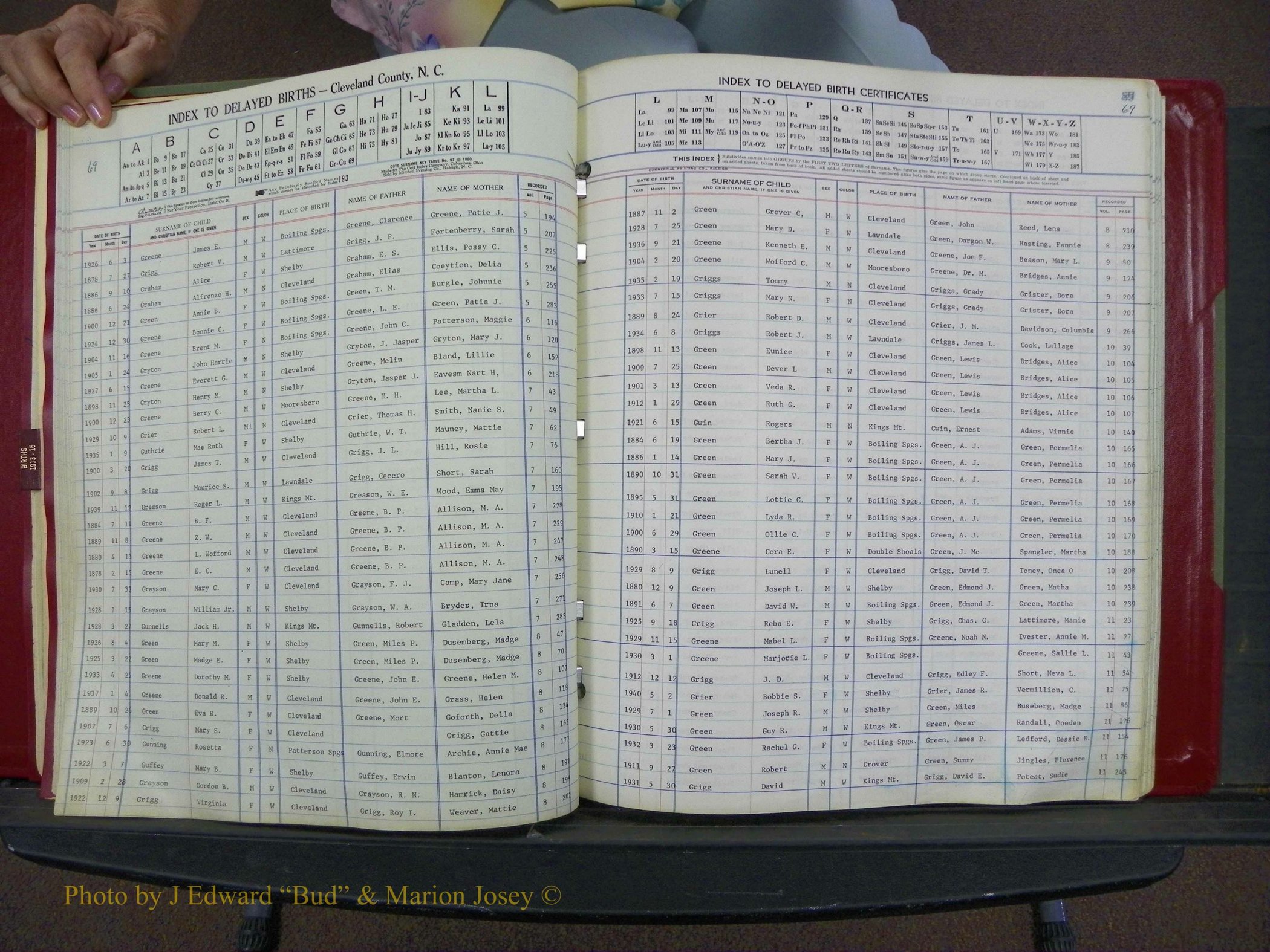 Cleveland Co, NC Delayed Births Thru 1960 (98).JPG