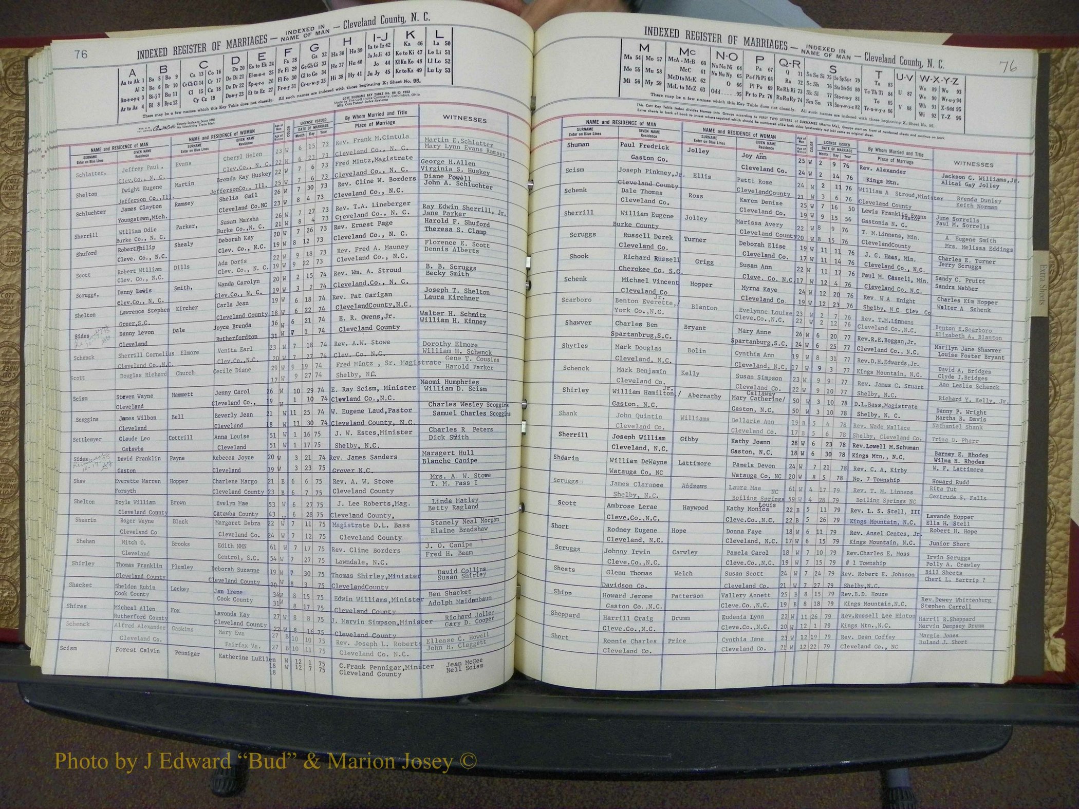 Cleveland Co, NC Marriage Book 8, A-Z, 1969-1981 (125).JPG