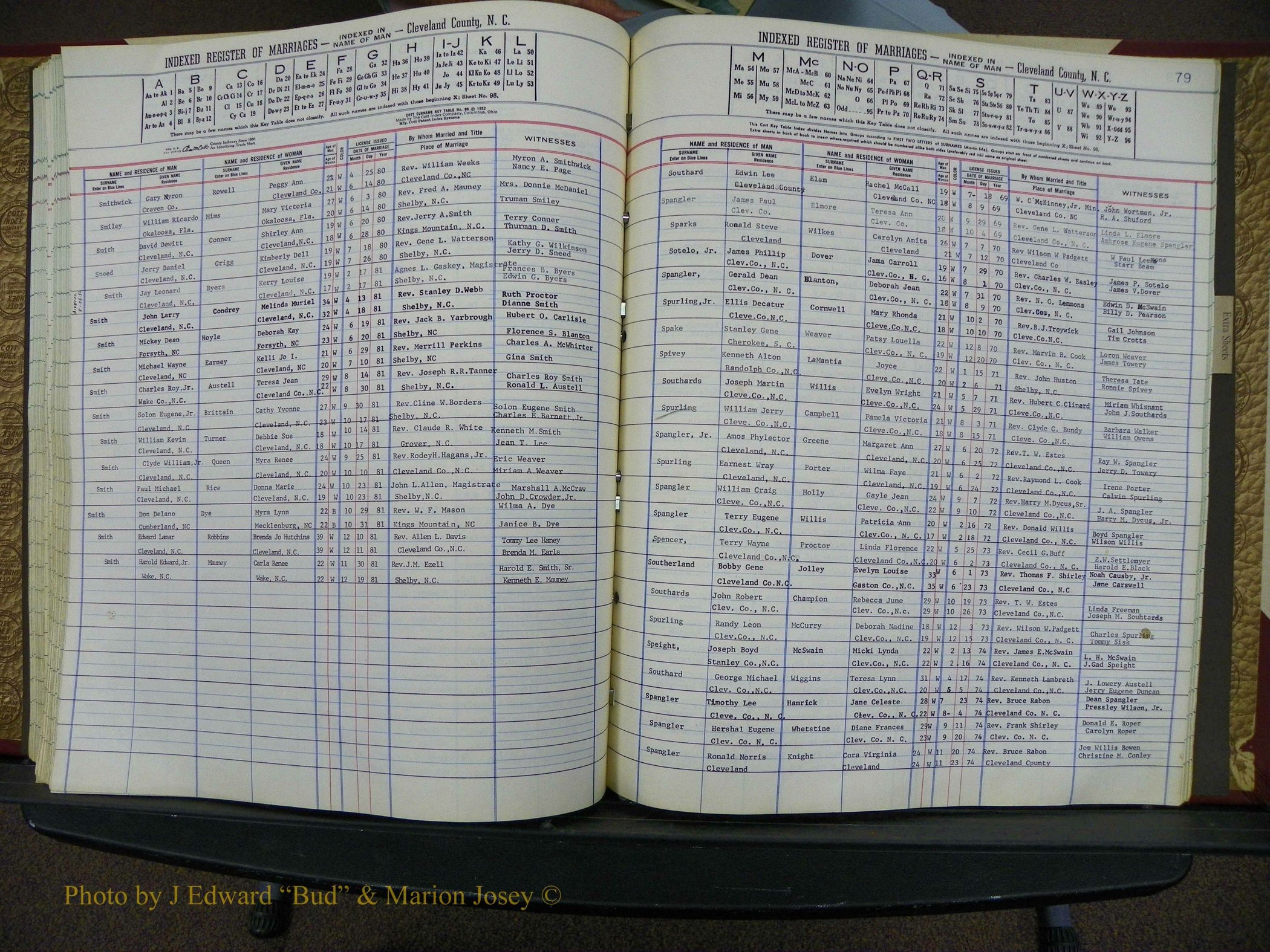 Cleveland Co, NC Marriage Book 8, A-Z, 1969-1981 (129).JPG