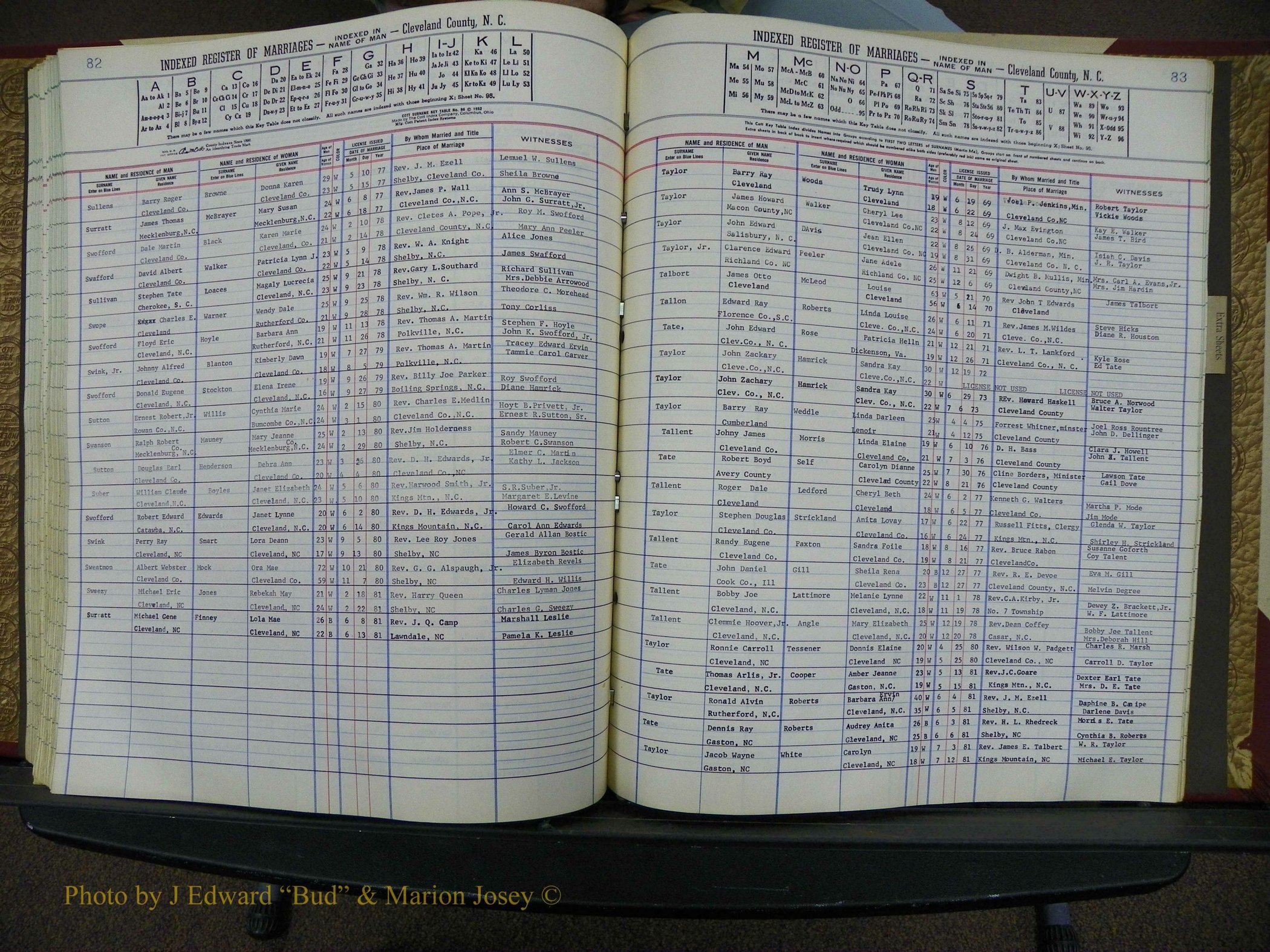 Cleveland Co, NC Marriage Book 8, A-Z, 1969-1981 (134).JPG