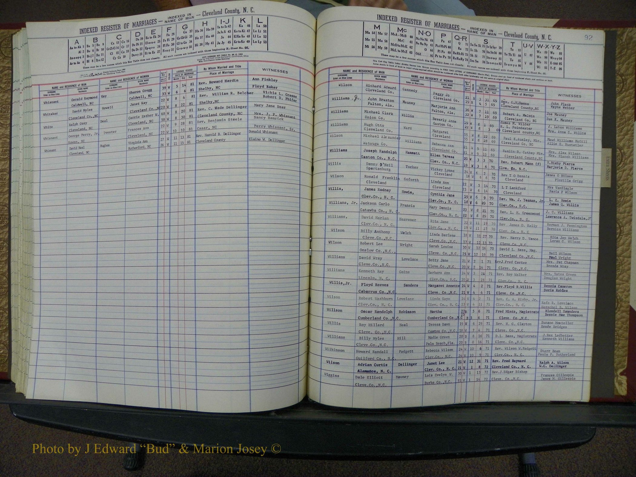 Cleveland Co, NC Marriage Book 8, A-Z, 1969-1981 (148).JPG
