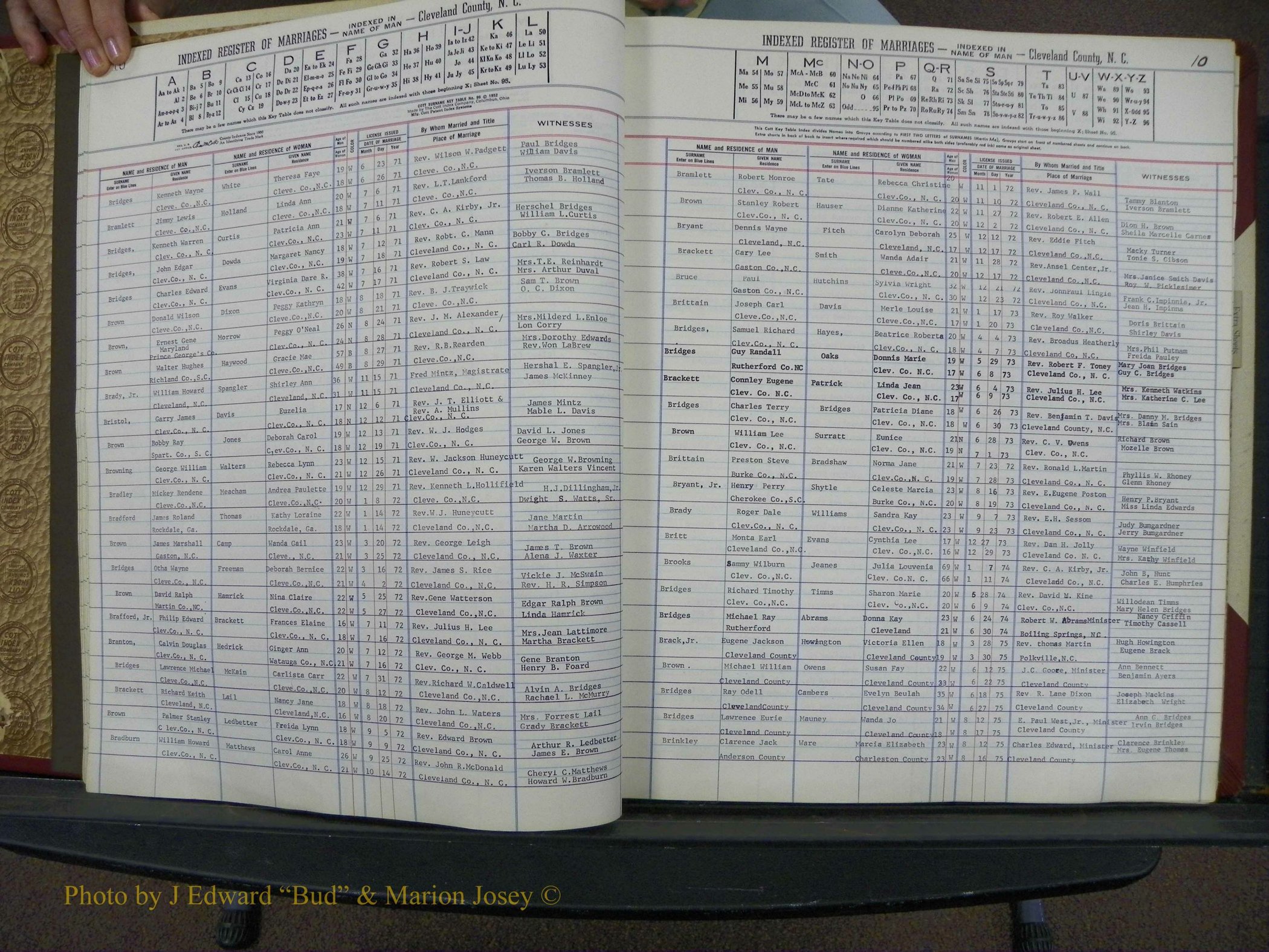 Cleveland Co, NC Marriage Book 8, A-Z, 1969-1981 (18).JPG
