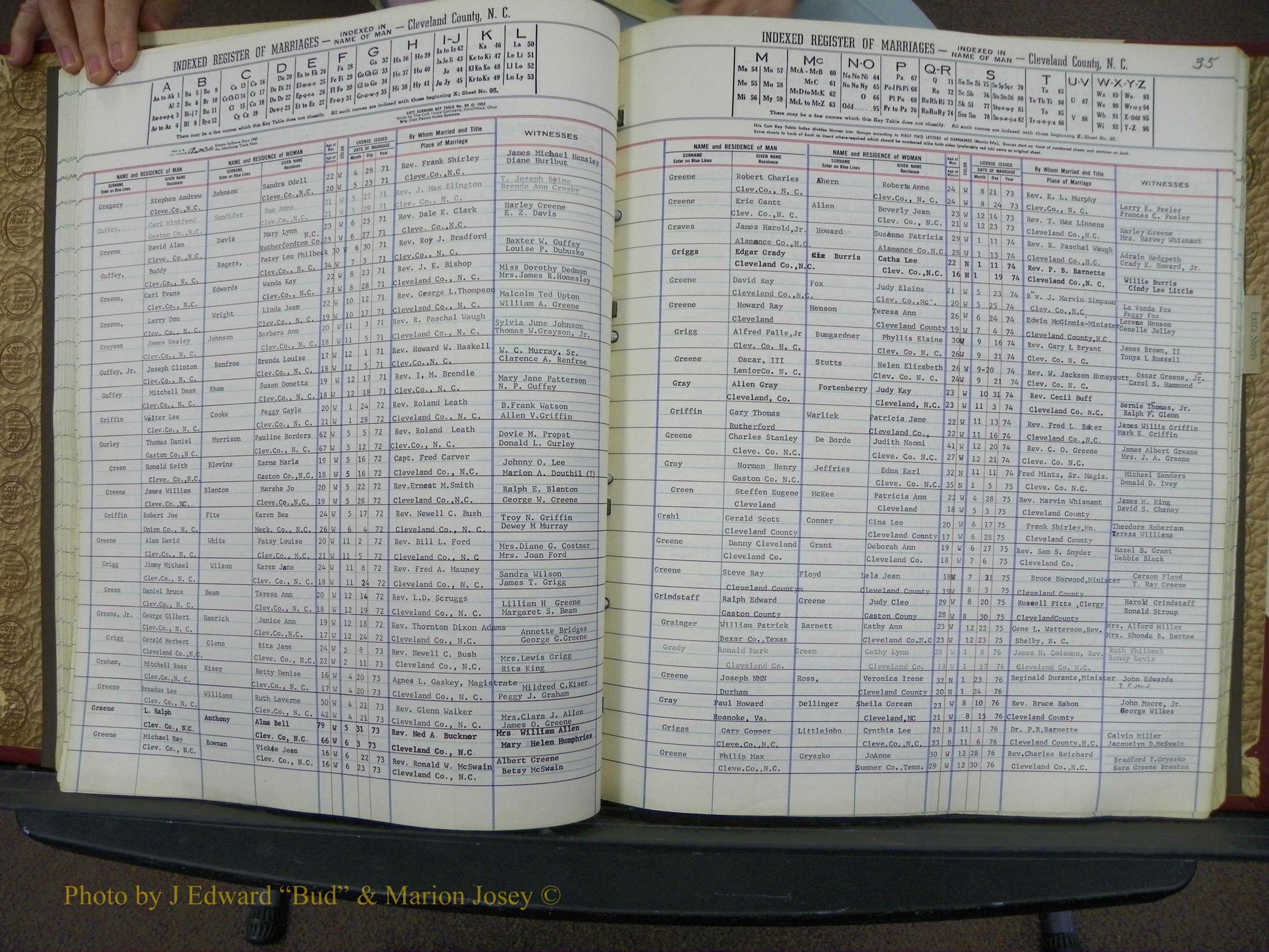 Cleveland Co, NC Marriage Book 8, A-Z, 1969-1981 (55).JPG