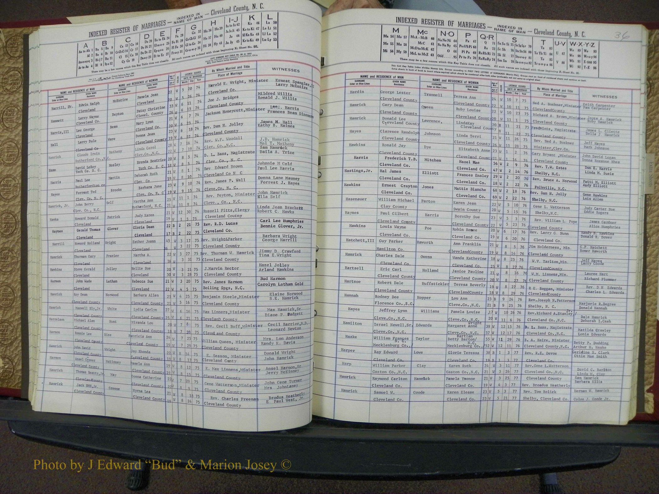Cleveland Co, NC Marriage Book 8, A-Z, 1969-1981 (59).JPG