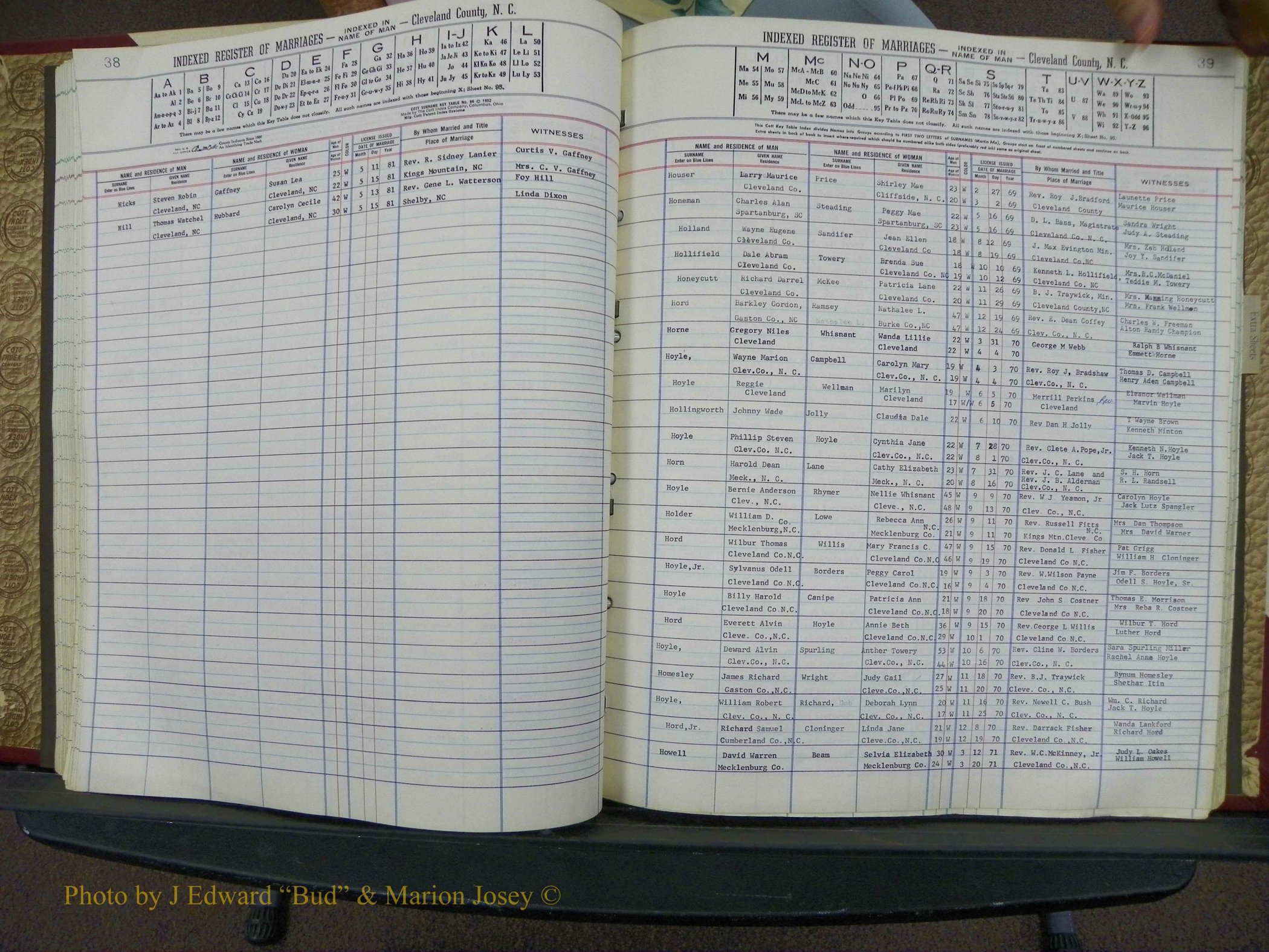Cleveland Co, NC Marriage Book 8, A-Z, 1969-1981 (65).JPG
