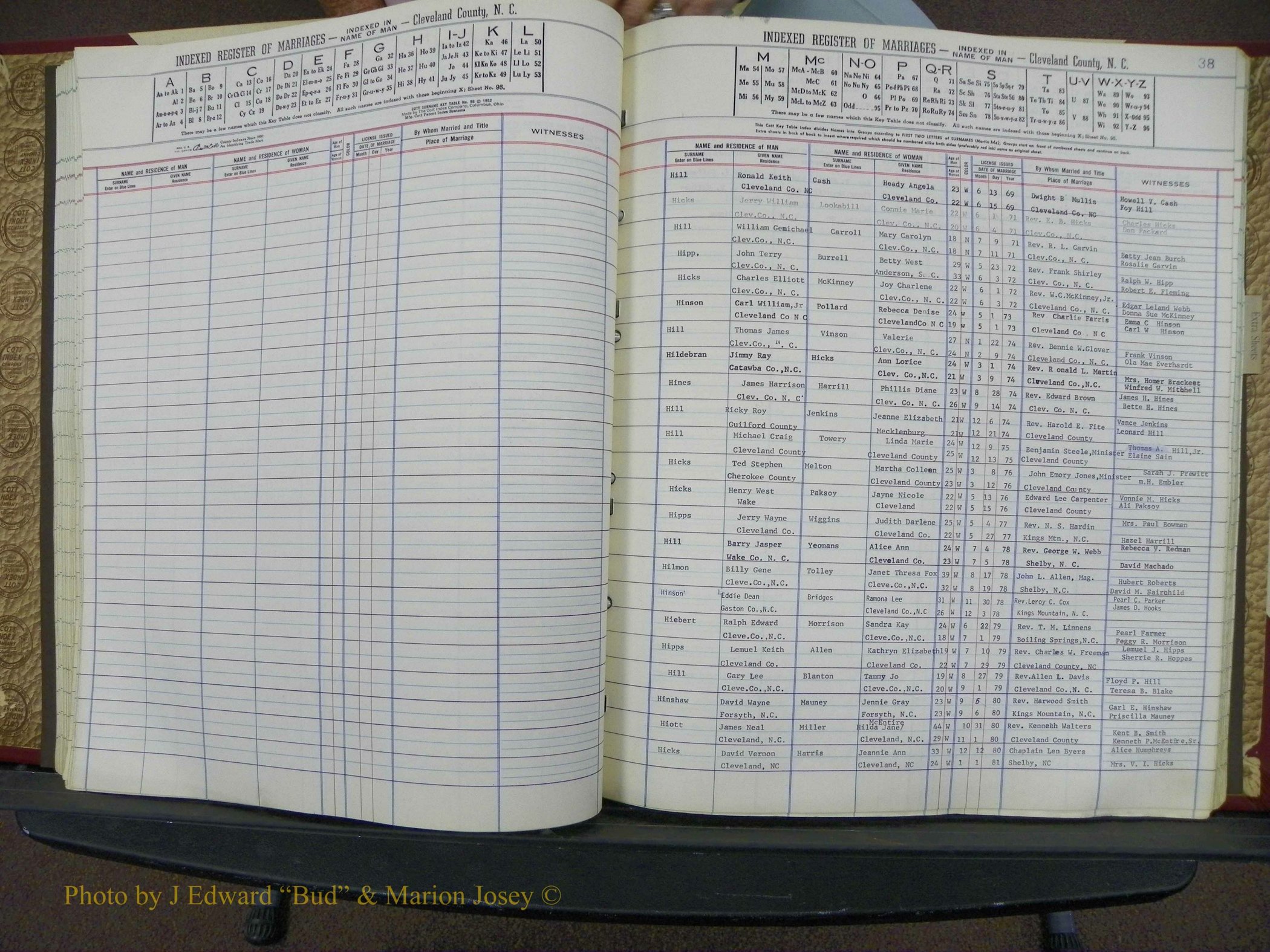 Cleveland Co, NC Marriage Book 8, A-Z, 1969-1981 (66).JPG