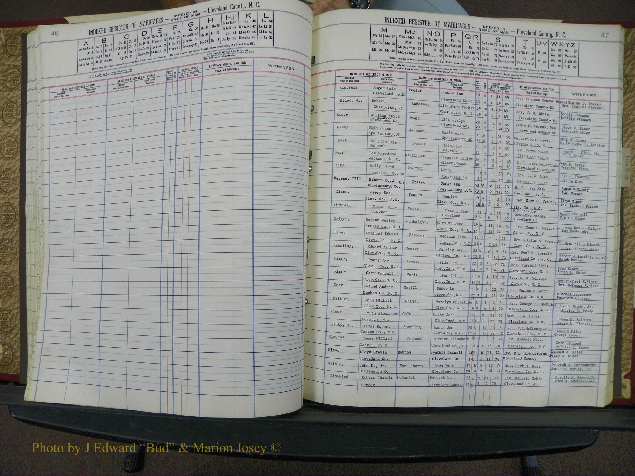 Cleveland Co, NC Marriage Book 8, A-Z, 1969-1981 (77).JPG
