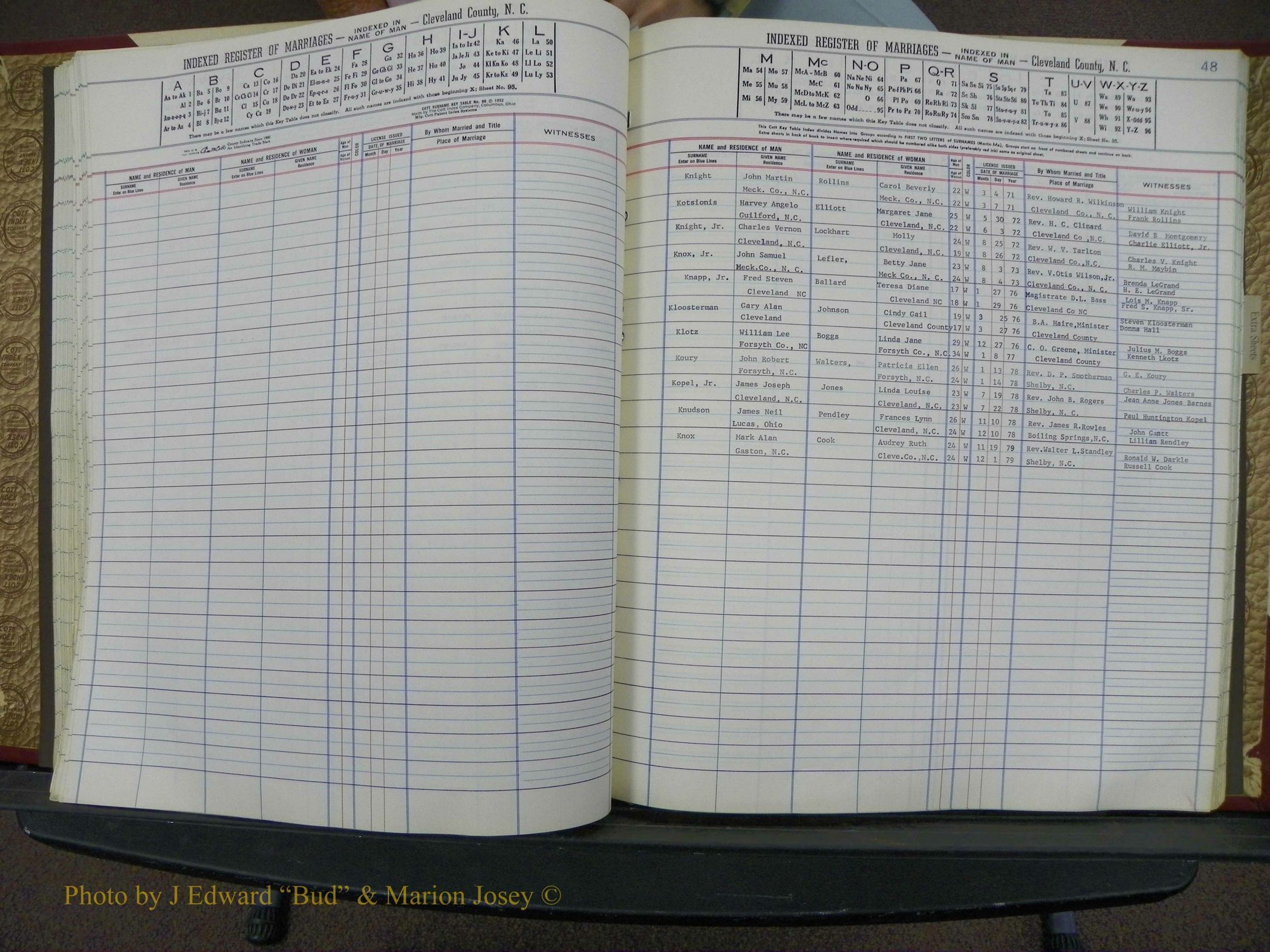 Cleveland Co, NC Marriage Book 8, A-Z, 1969-1981 (80).JPG