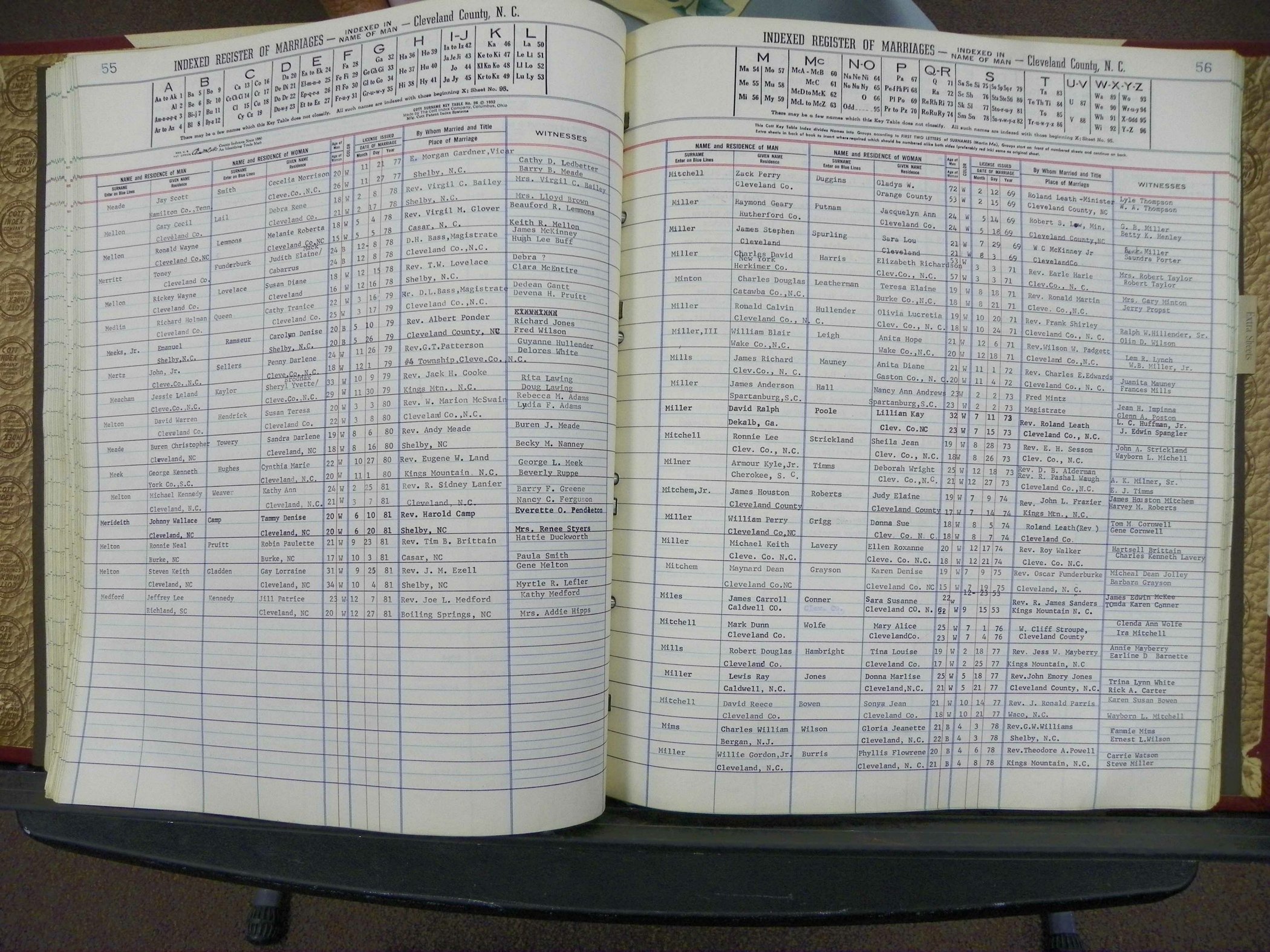 Cleveland Co, NC Marriage Book 8, A-Z, 1969-1981 (91).JPG