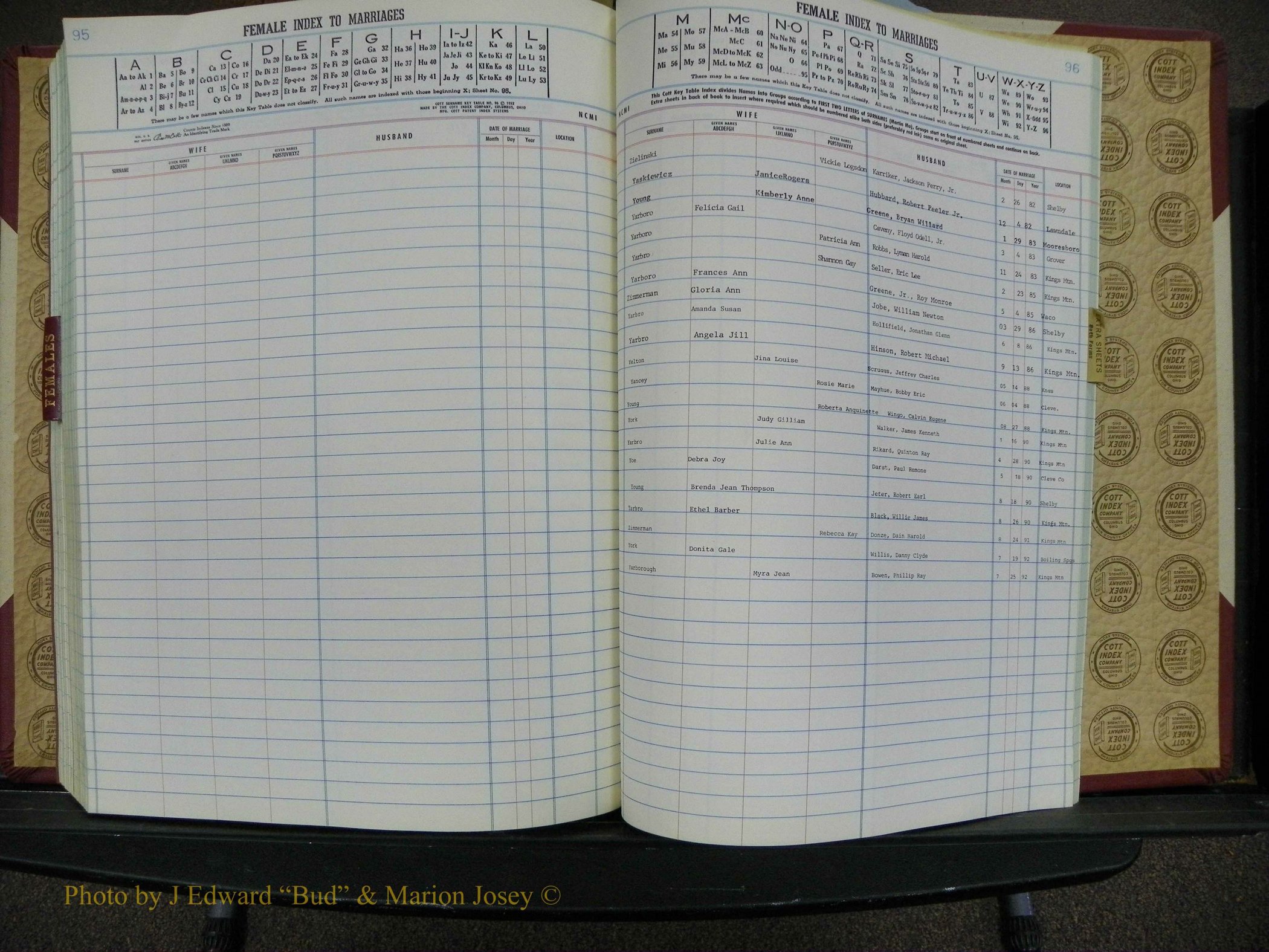 Cleveland Marriage Female Index, Book 9 138.JPG
