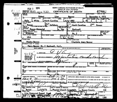 Beaver, Robert Linn, Rowan Co, NC.jpg