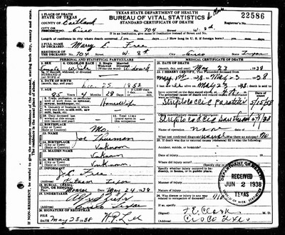 Free, Mary Elizabeth Thurman, Eastland Co, TX.jpg