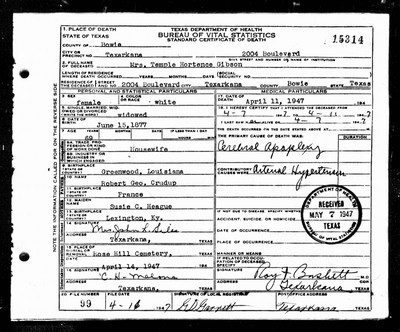 Gibson, Tempie Hortence Crudup, Bowie Co, TX.jpg