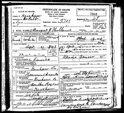 Holland, Margaret Jane Arrants, Kershaw Co, SC.jpg