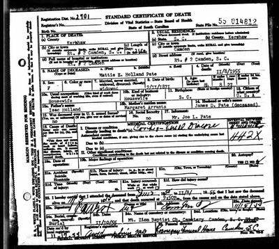 Pate, Mittie Etta Holland, Kershaw Co, SC.jpg