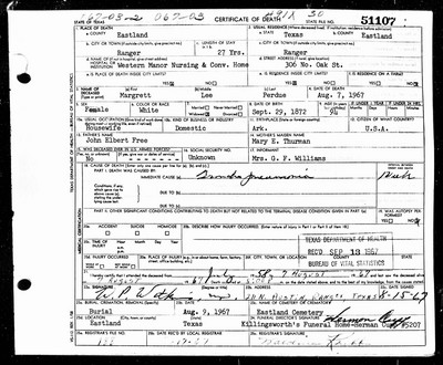 Perdue, Margaret Lee Free, Eastland Co, TX.jpg