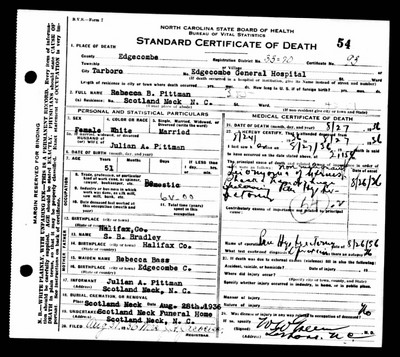 Pittman, Rebecca B Bradley, Halifax Co, NC.jpg