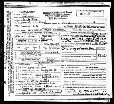 Redmond, Estelle Virginia Williams, Lexington Co, SC.jpg